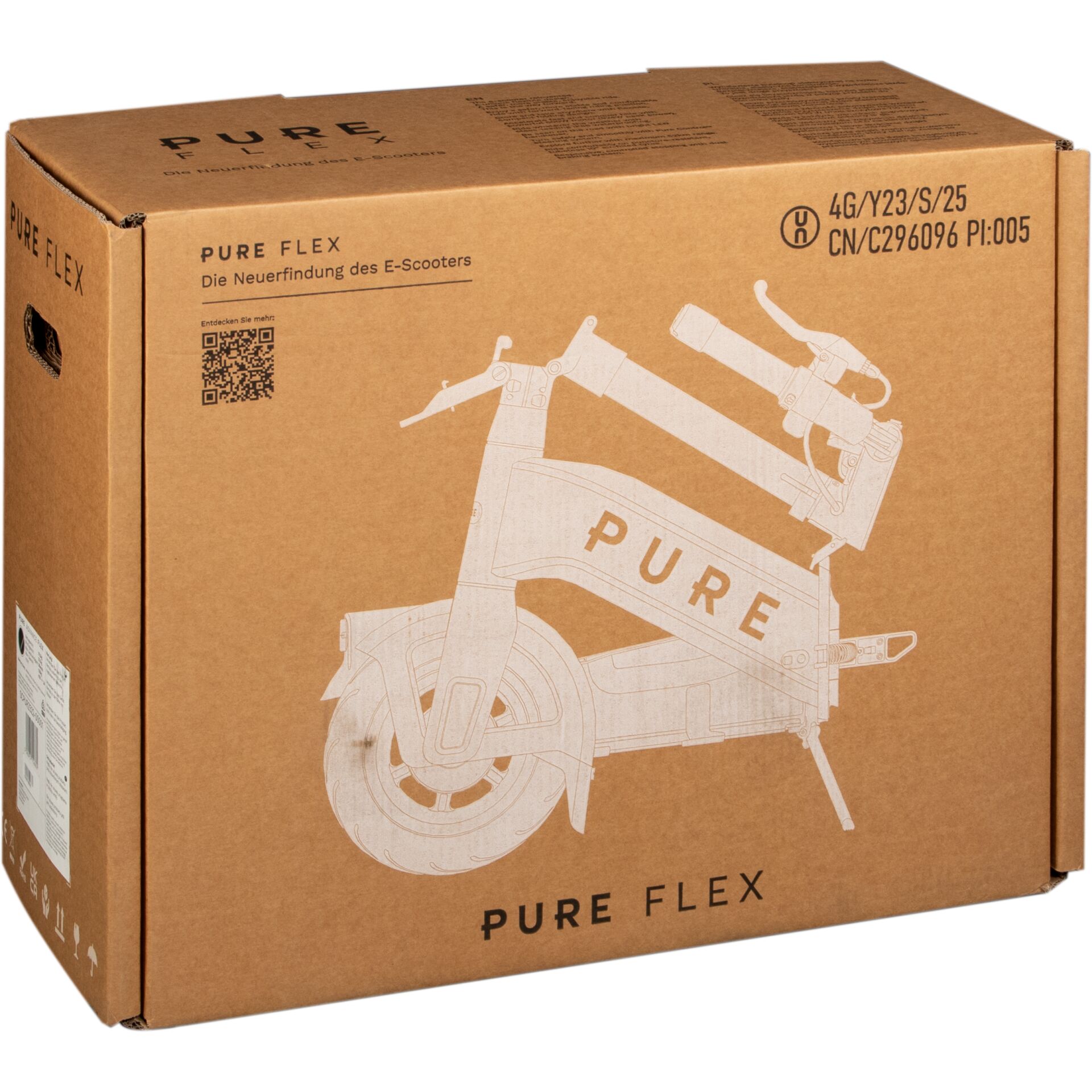 E-Scooter, Faltbares Modell, Verpackungskarton, Pure Flex, Verpackungskarton