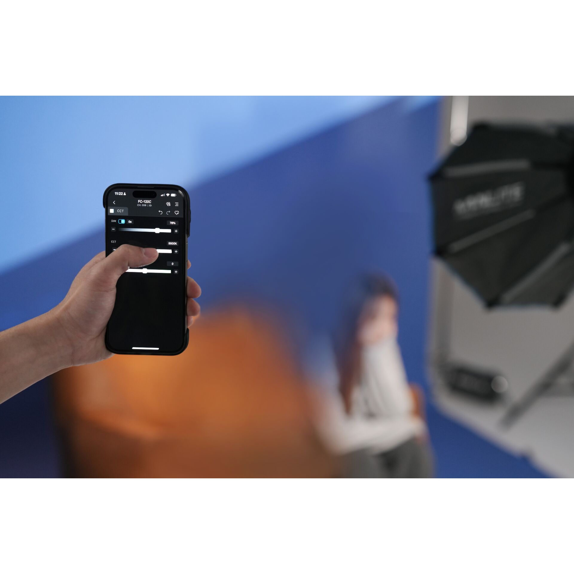 smartphone, handheld device, Steuerung-App, Studio-Setup, Fotografie-Requisit