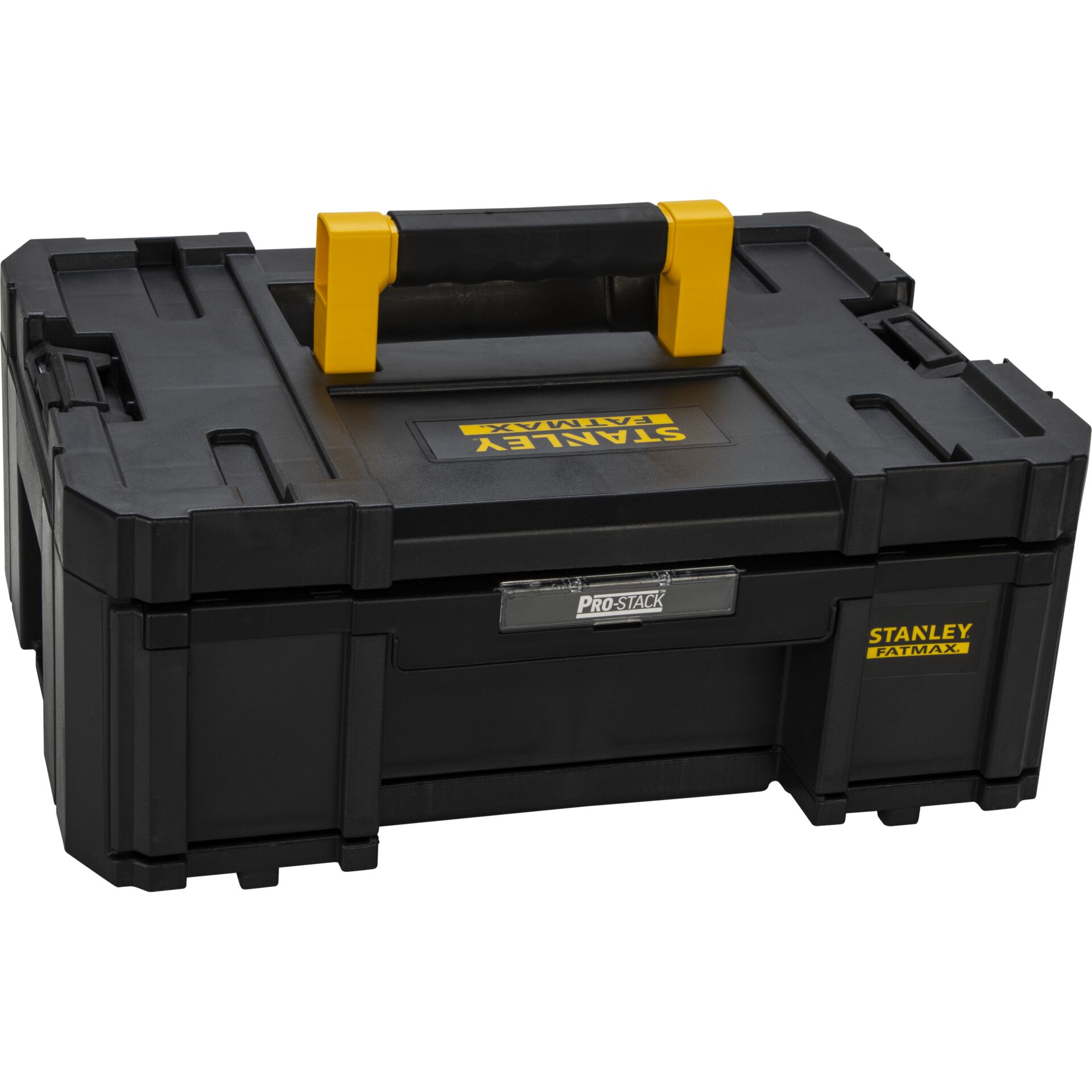 Kunststoffkoffer, Werkzeugbox, Aufbewahrungskoffer, Gelb-Schwarz, Tragegriff