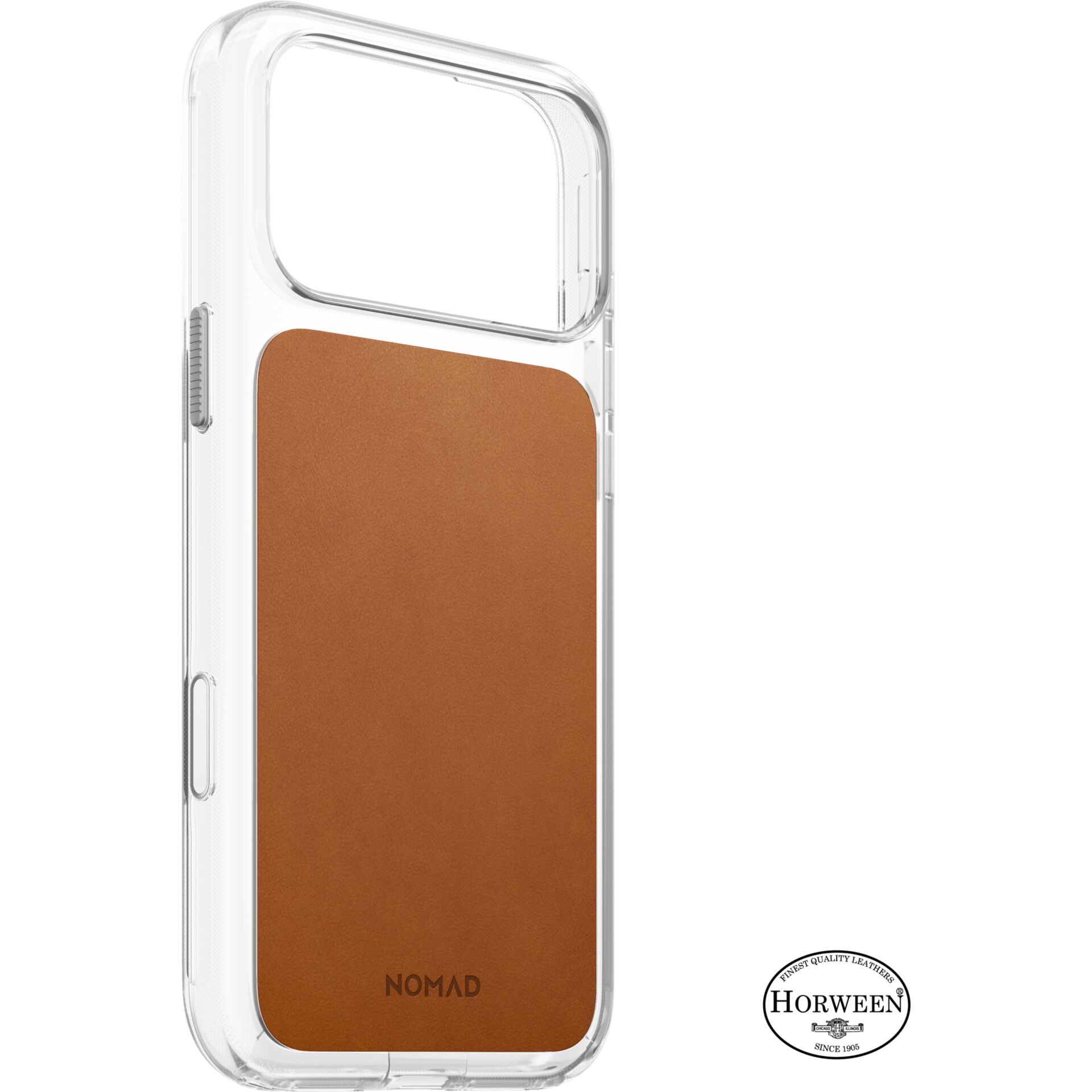 iPhone-Hülle, klarhülle, braune Lederoptik, Kartenfach, Horween-Charakter