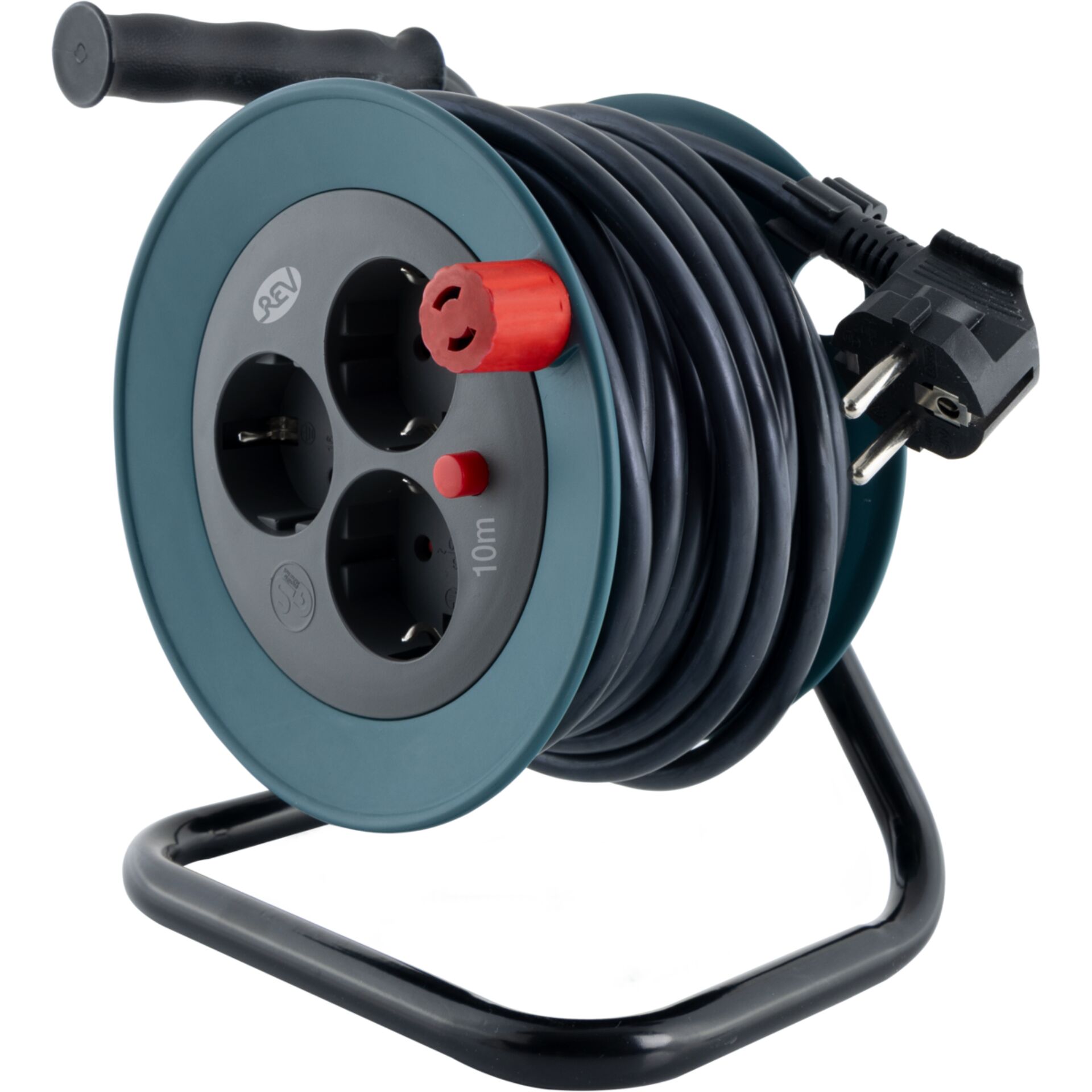 REV Kabeltrommel Mini 3-fach 10m  petrol/schwarz        0010042100