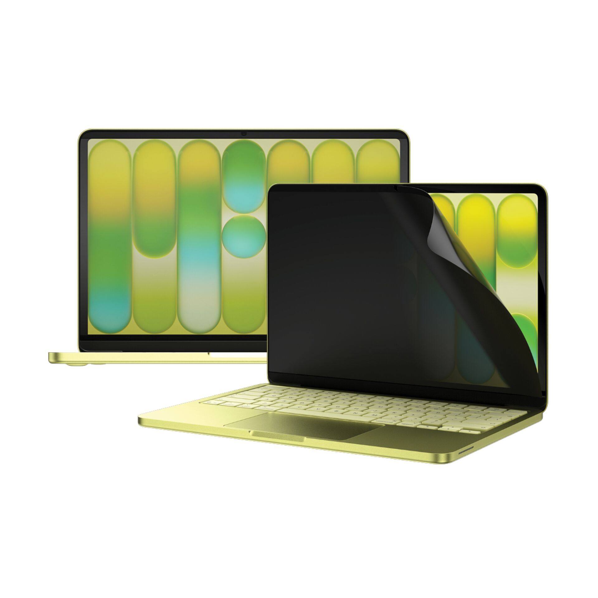 laptop, gelb-grün, 2-in-1, tablet-laptop, bildschirmglanz