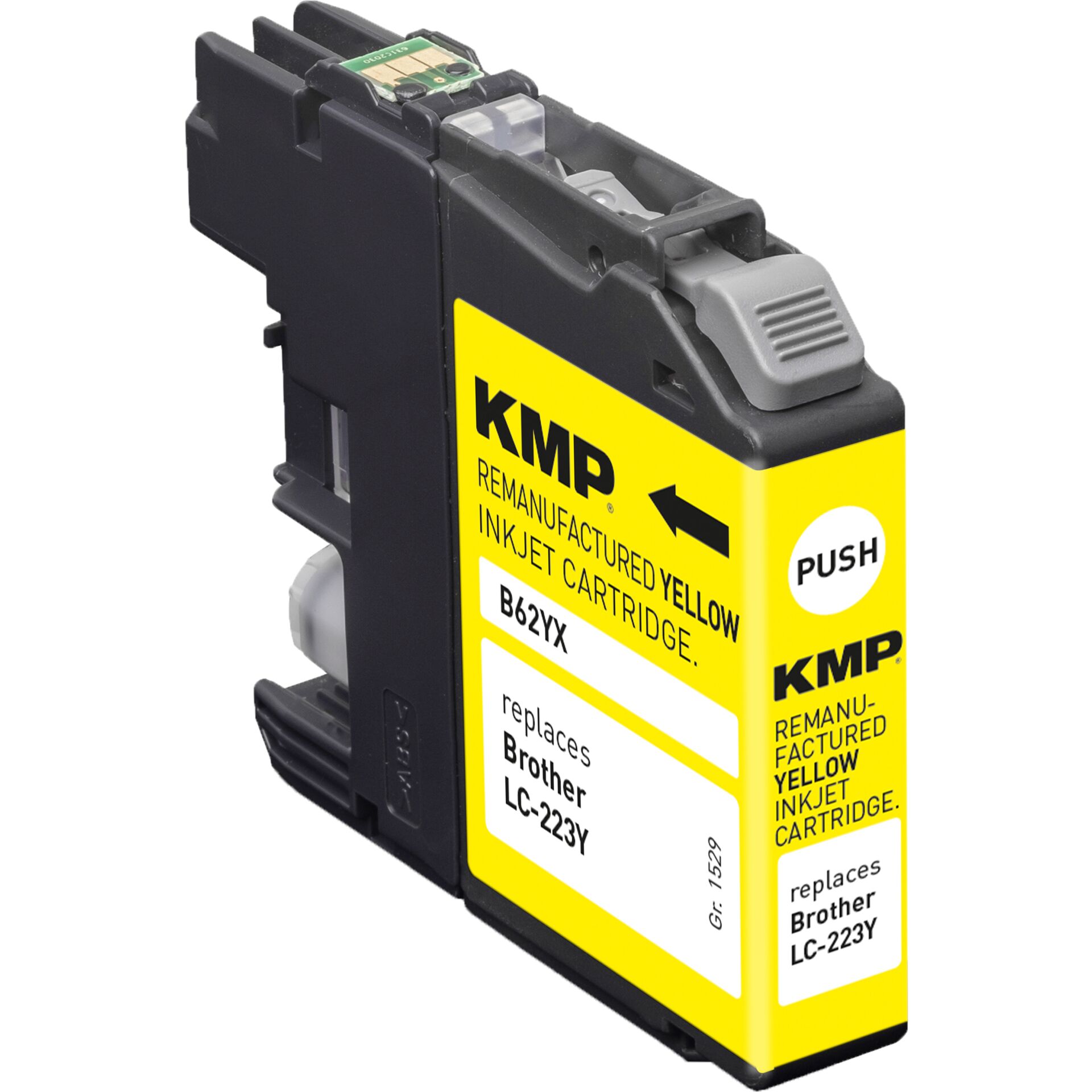 Adapter, Elektronik, Tintenpatrone, Gelbe Patrone, KMP Patrone, LC-223Y Ersatz, Wiederaufbereitete Patrone