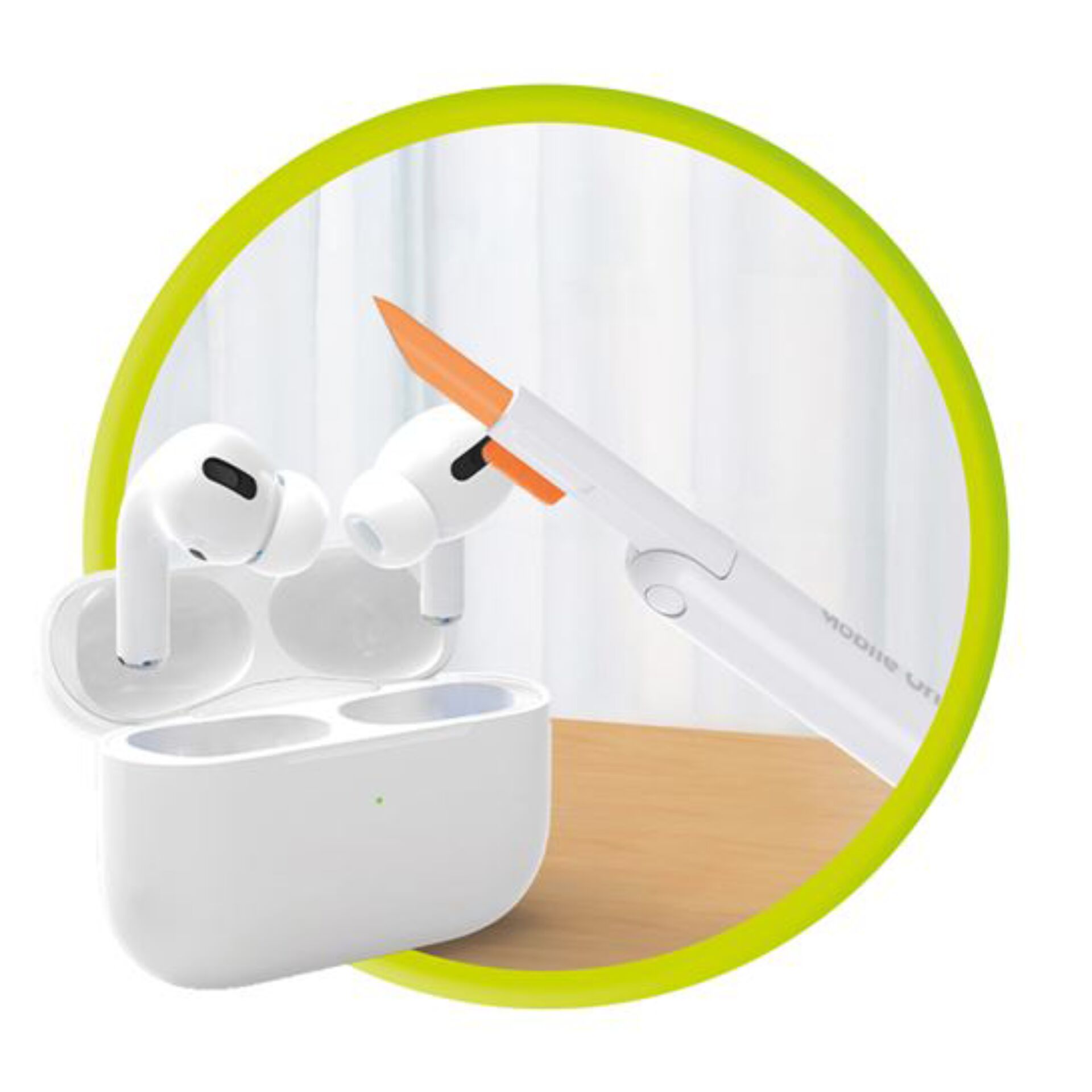 Kopfhörer, AirPods, Ladehülle, Brillenfassung, Case-Ladebehälter