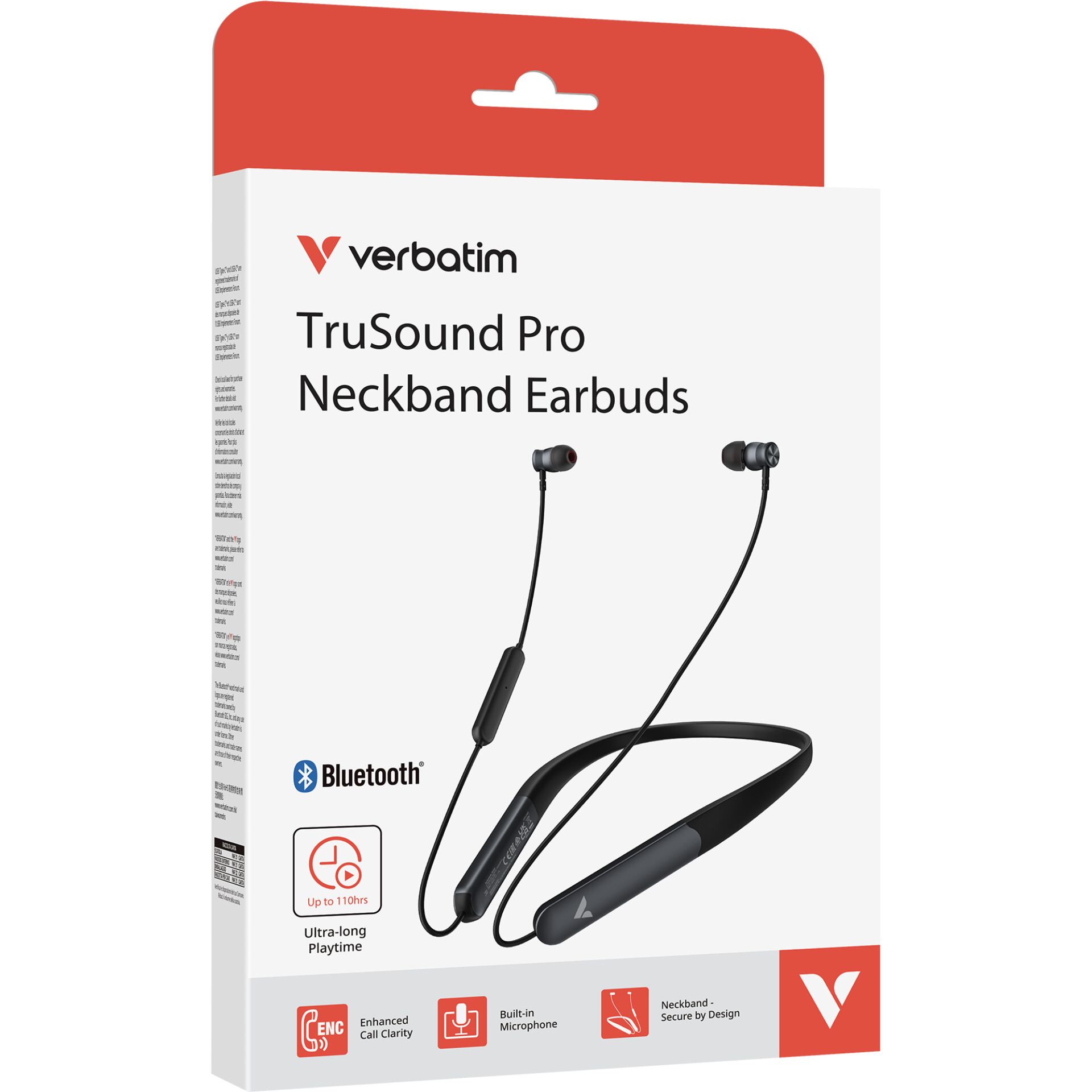 Kopfhörer, In-Ear, Bluetooth, Nackenbügel, Schwarz