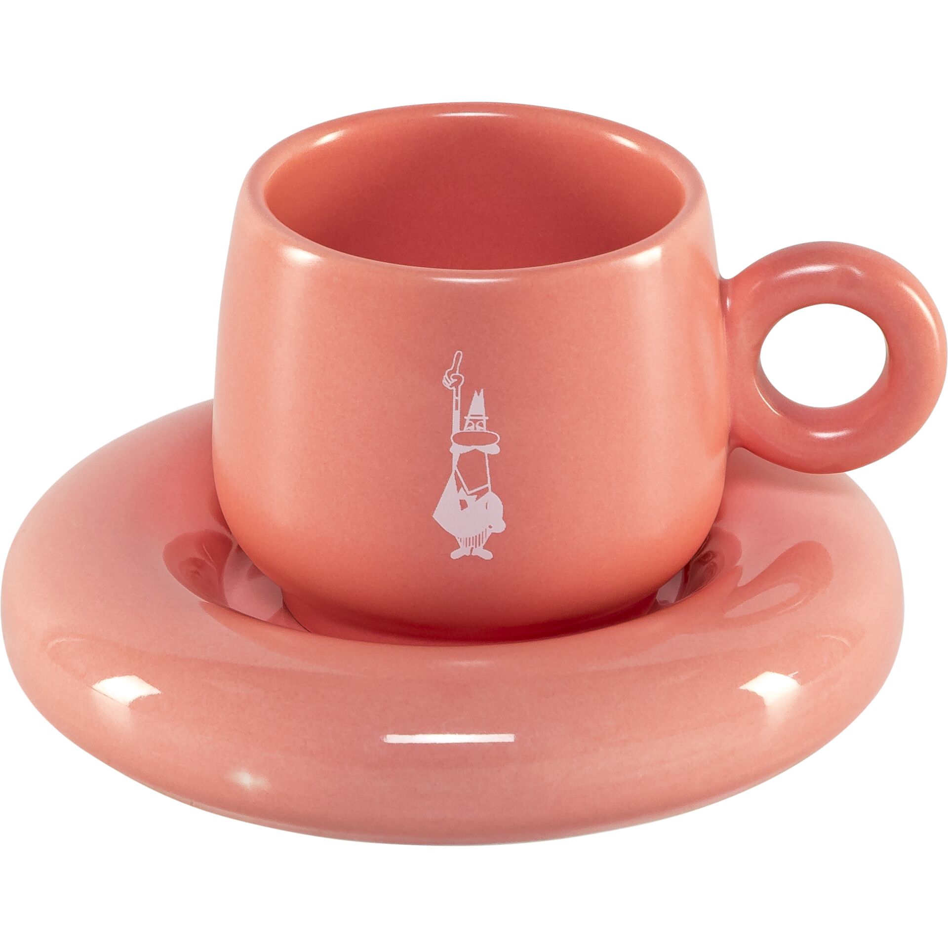keramikbecher, kaffee tasse, rosefarbene tasse, einzelner becher, tassenuntersetzer im gleichen stil