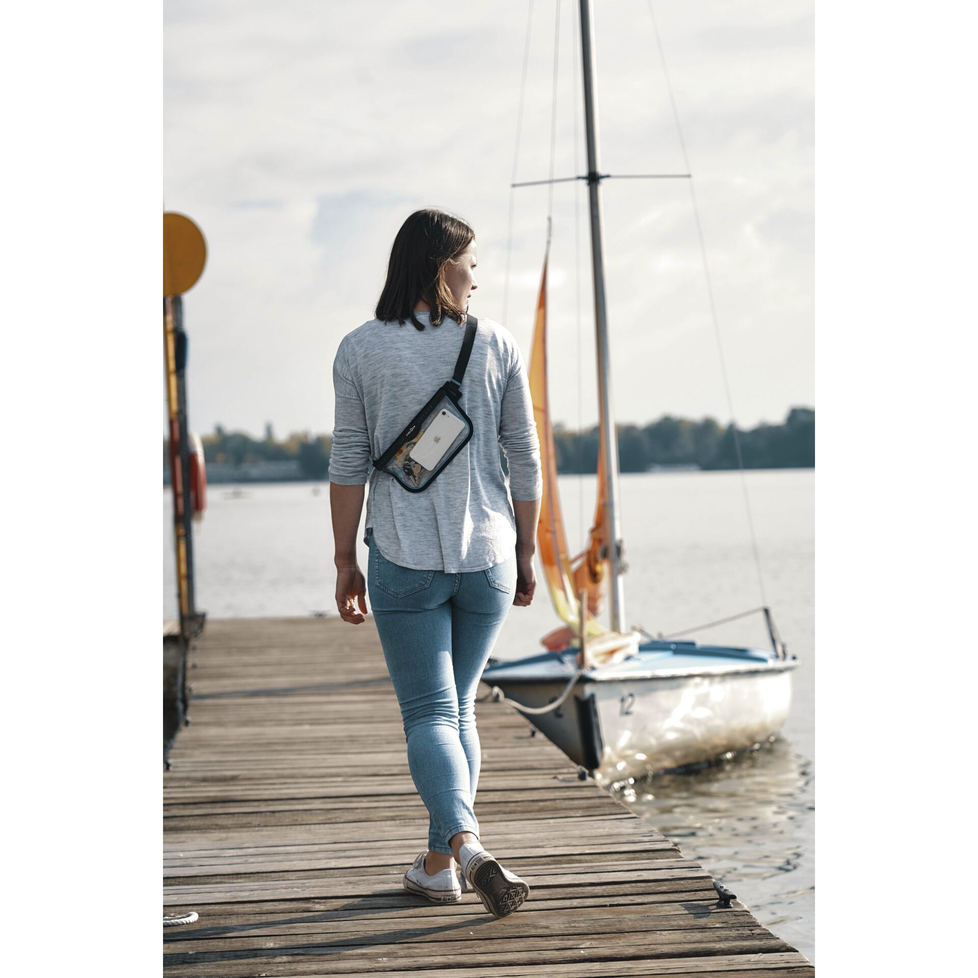 Hosen, Uferpromenade, Jeans, Boot, Person