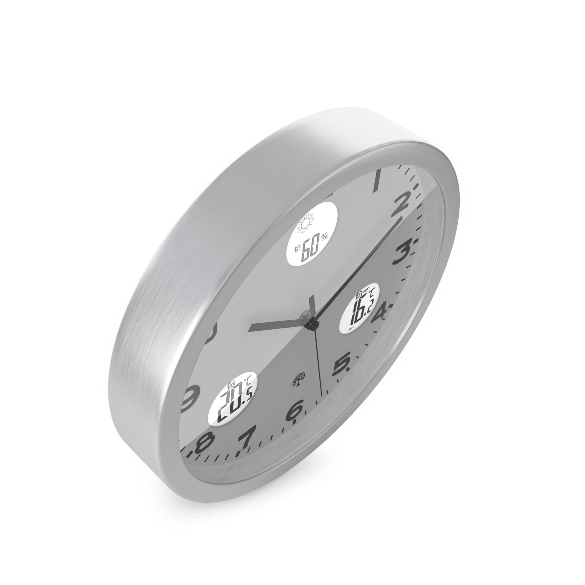 Uhr, Tischuhr, Analoguhr, Metall, Brushed Aluminum