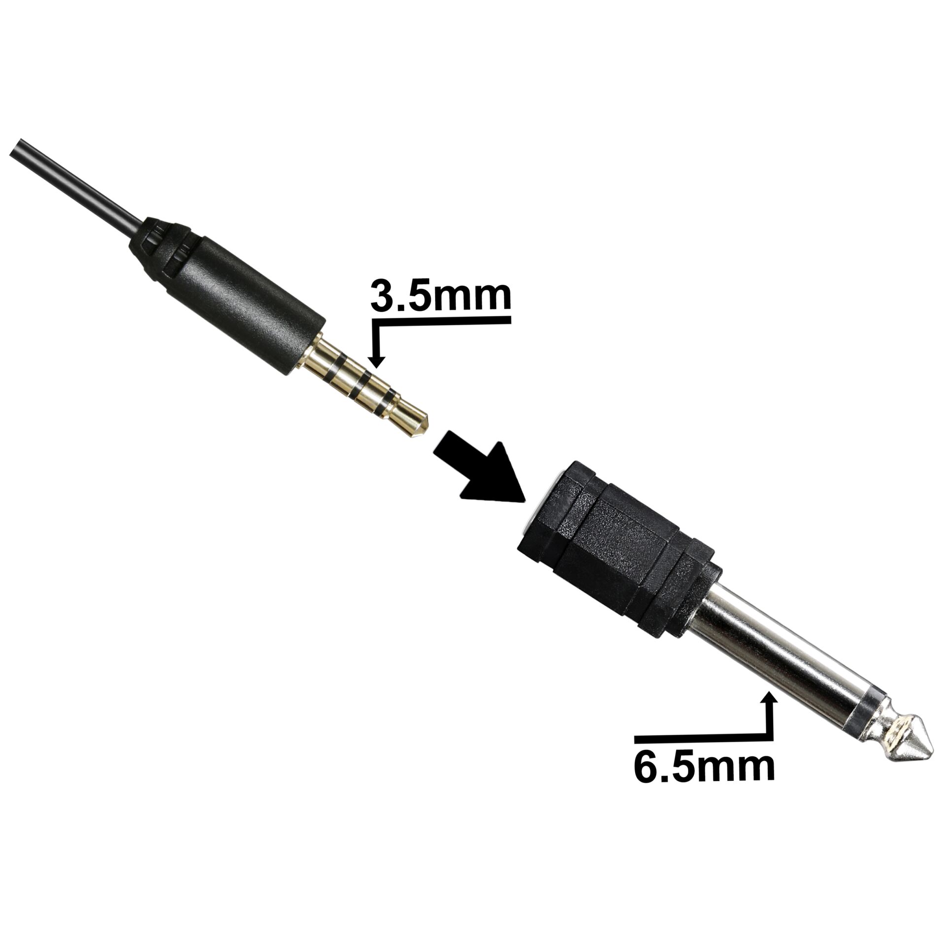 3.5mm, 6.5mm, Audio‑Kabel, Stecker, Adapter