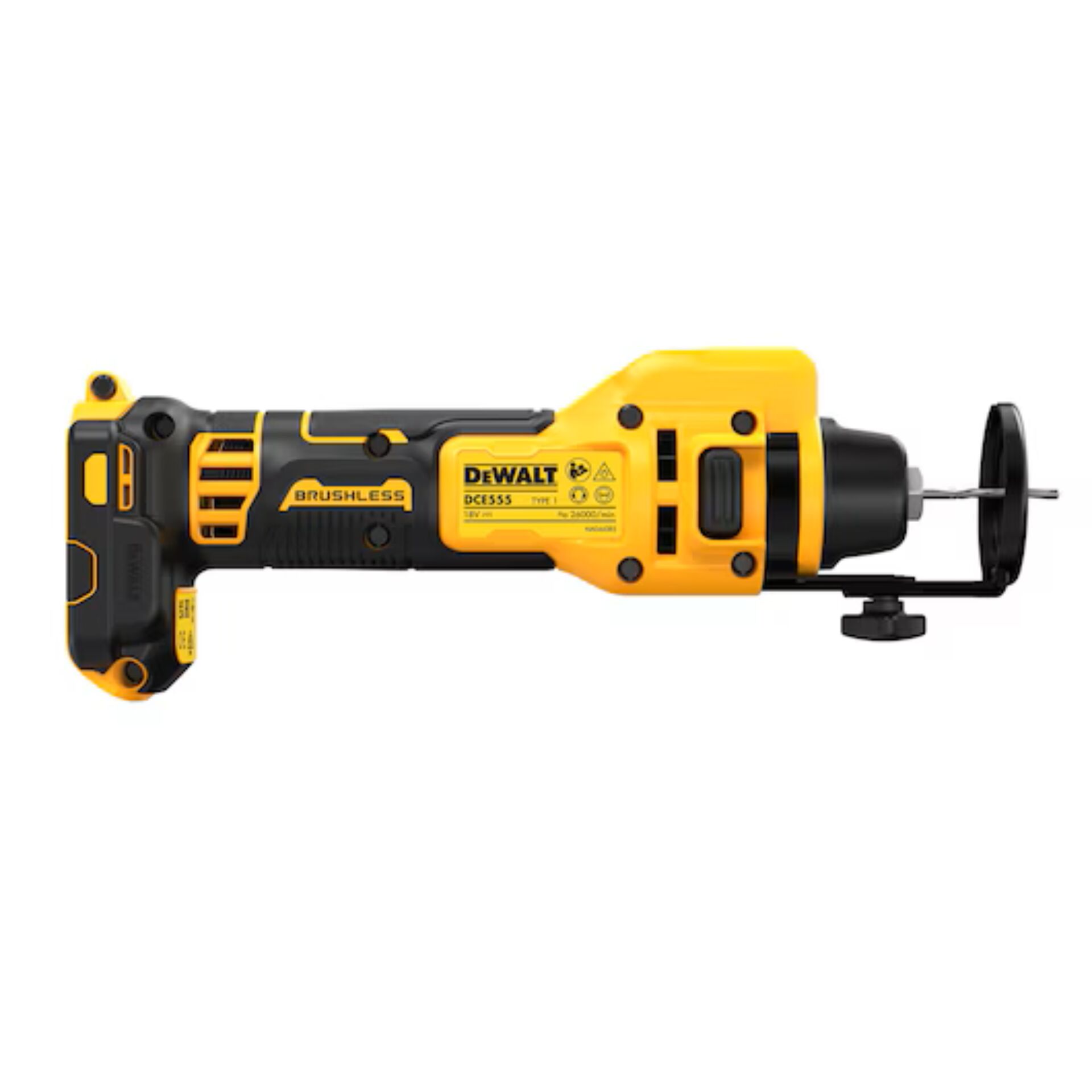 Akku-Winkelschleifer, Dewalt, Schleifer, Brushless, Kopf mit Scheibe