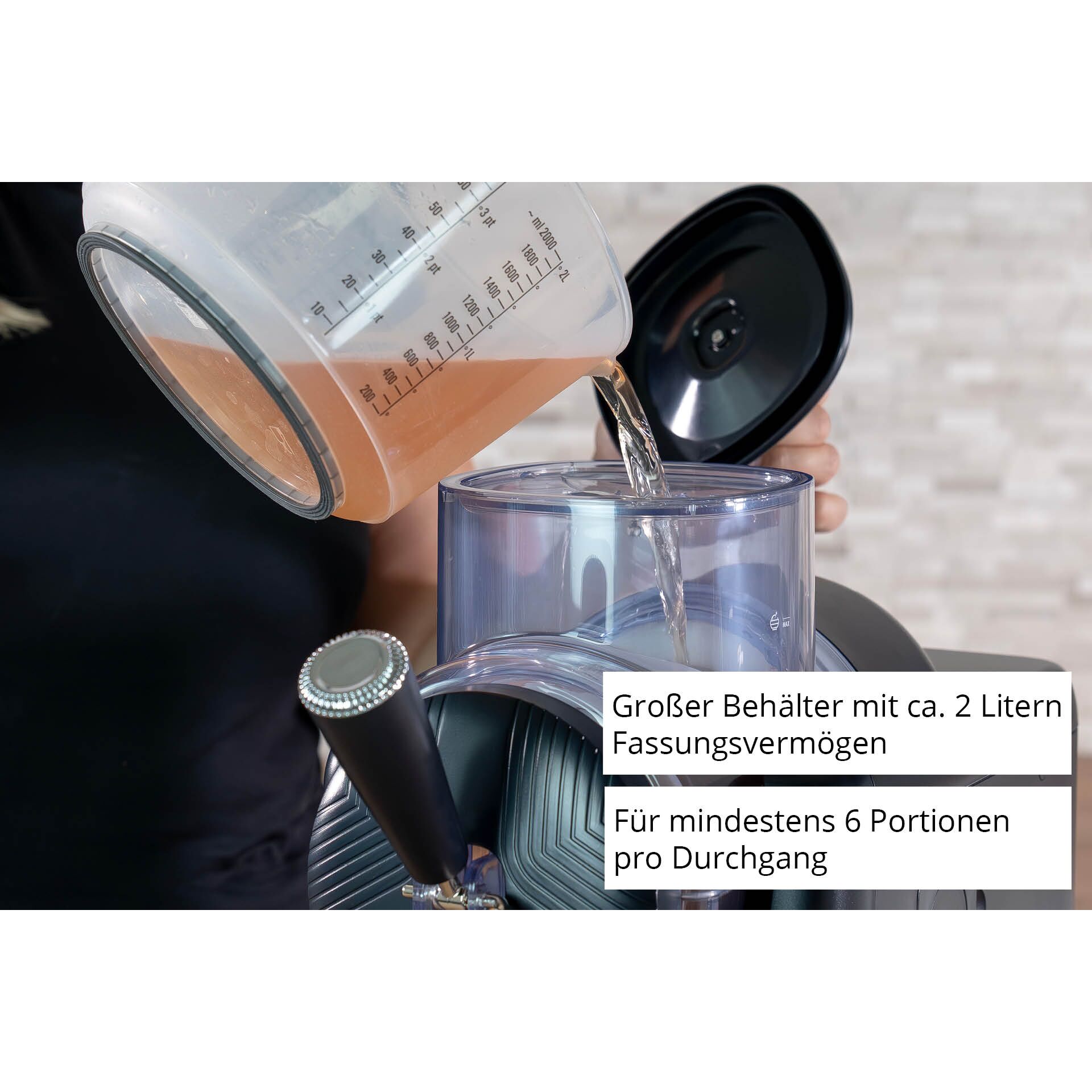 großer behälter, 2 liter fassungsvermögen, Kaffeemaschine, Aufschäumer, Tassenportionen