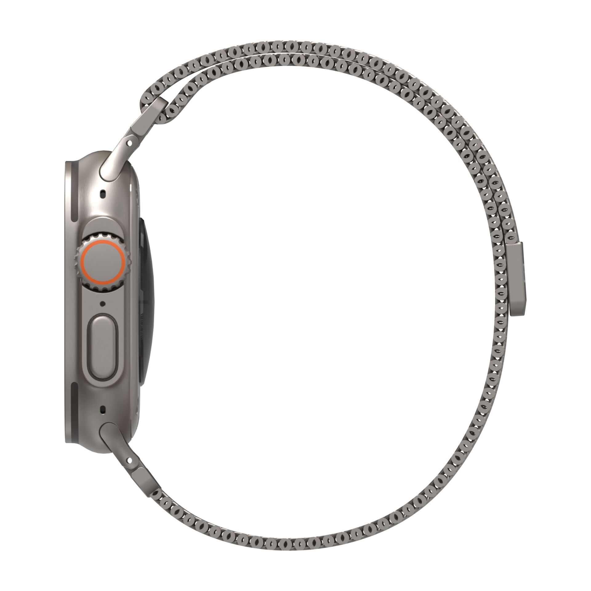 smartwatch, metallarmband, runderzifferblatt, digitaluhr, verstellbar