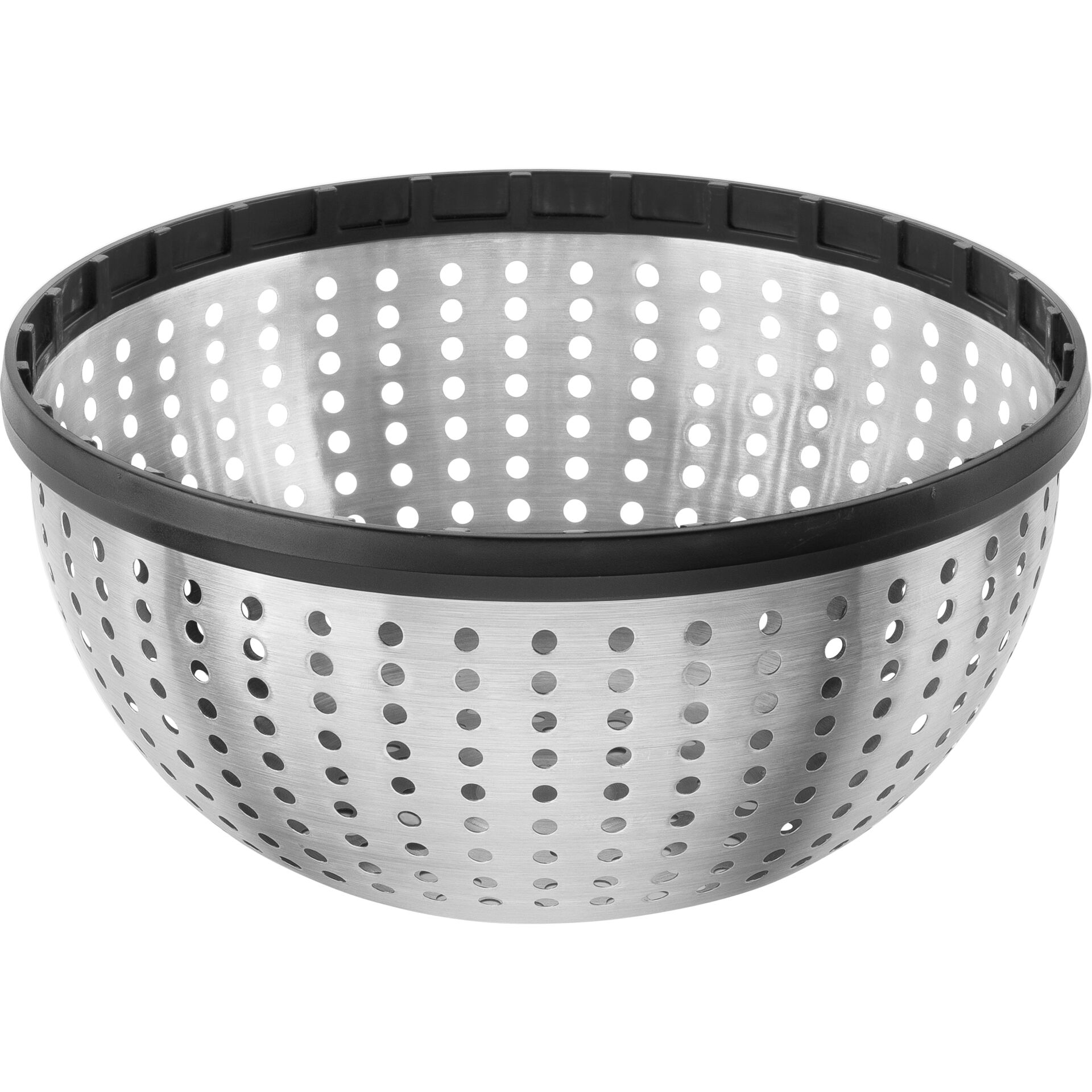 Dämpfeinsatz, Edelstahl, perforiert, schwarz-silber, Kunststoffrand