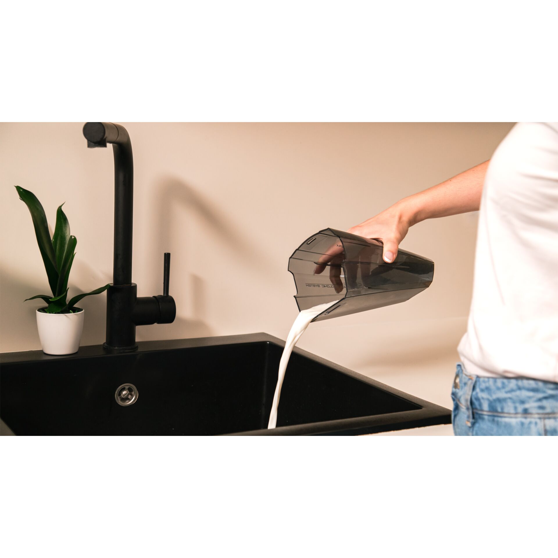 Küche, Wasserhahn, Spüle, Werkzeugbehälter?, Spüle mit Wasserfluss