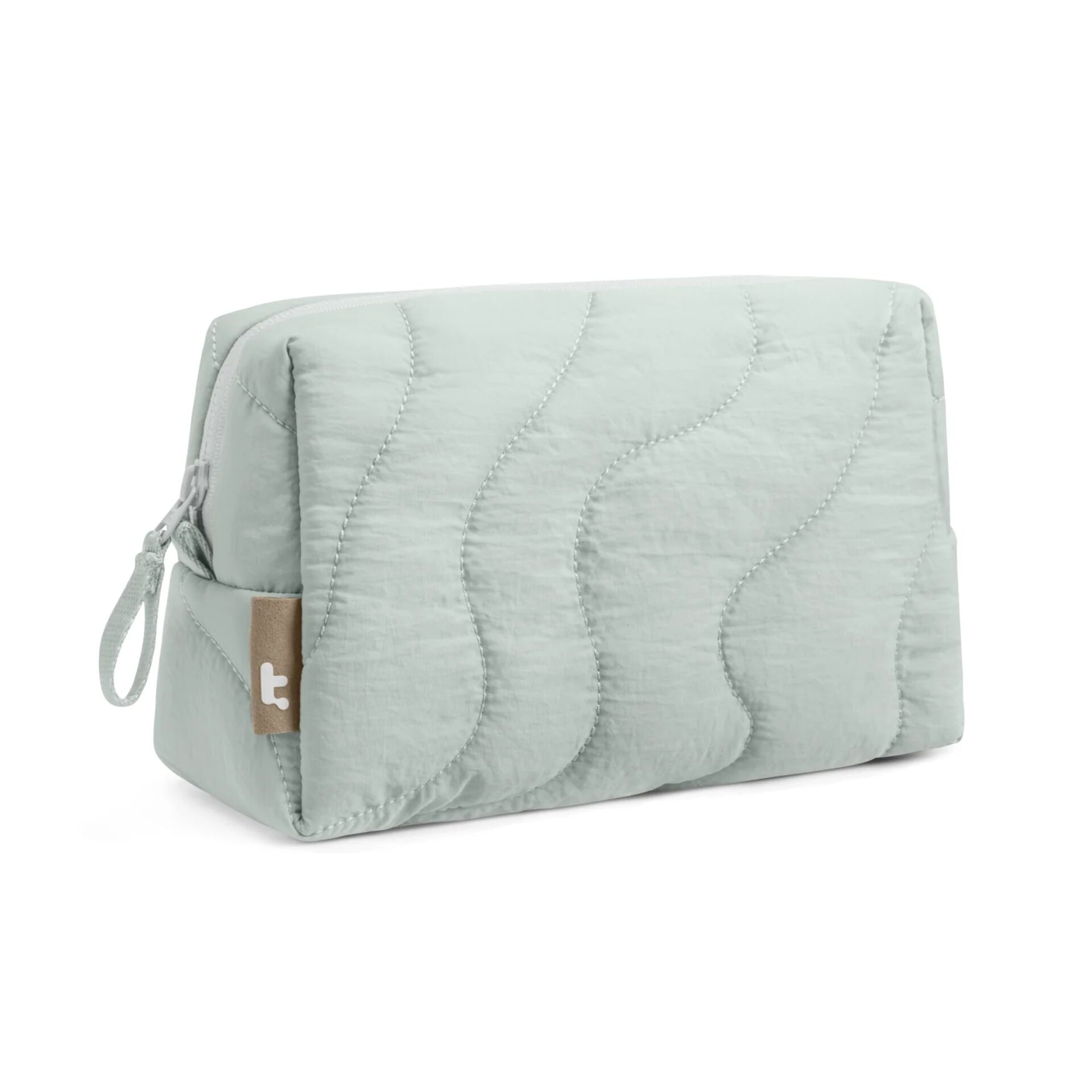 Kosmetiktasche, Makeup-Tasche, Reißverschluss-Tasche, gequiltet, Mintgrün