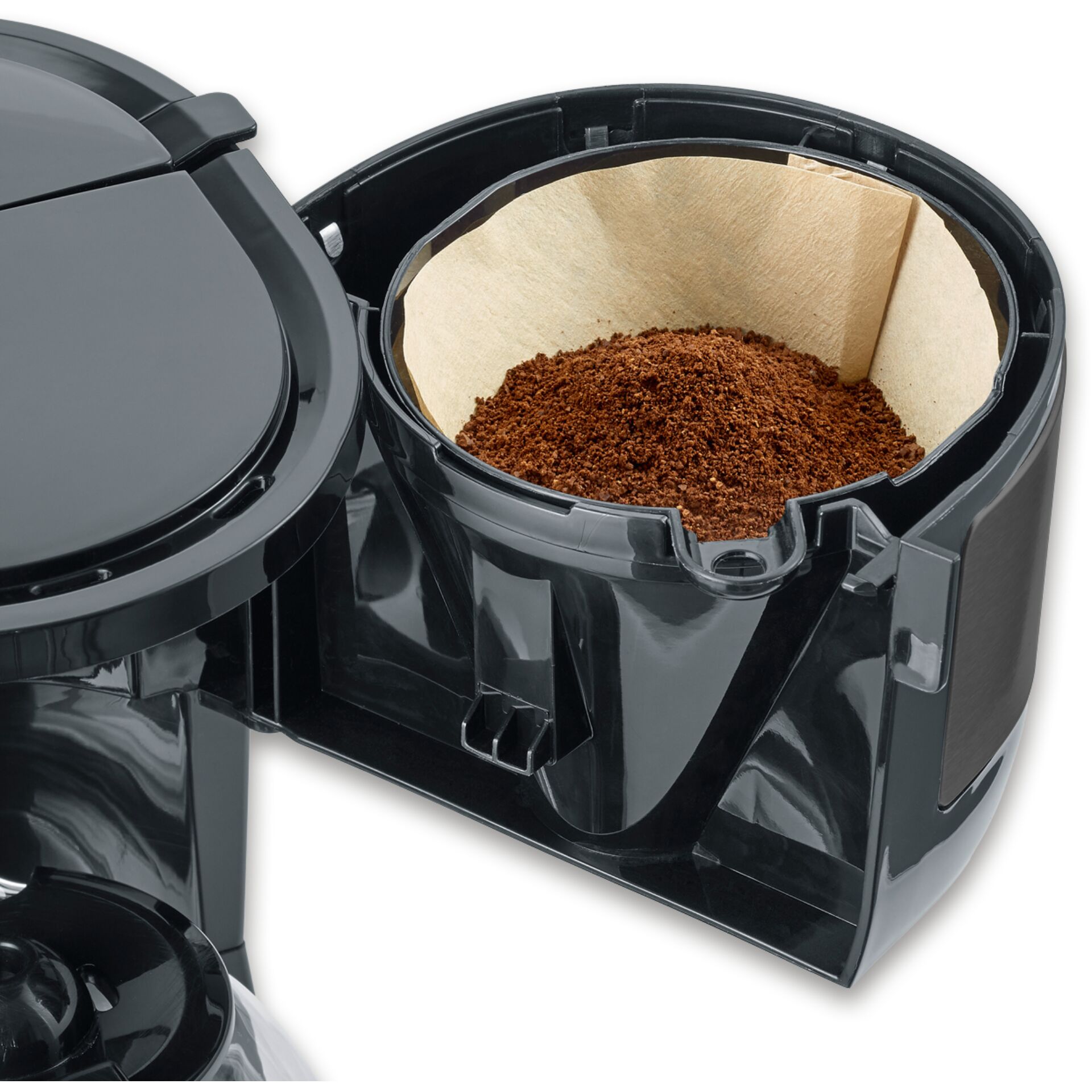 Kaffeemaschine, Kaffee Kapselbehälter, Kaffeezubereitung, Kaffeegrund/bohnen, Pulverter Filter