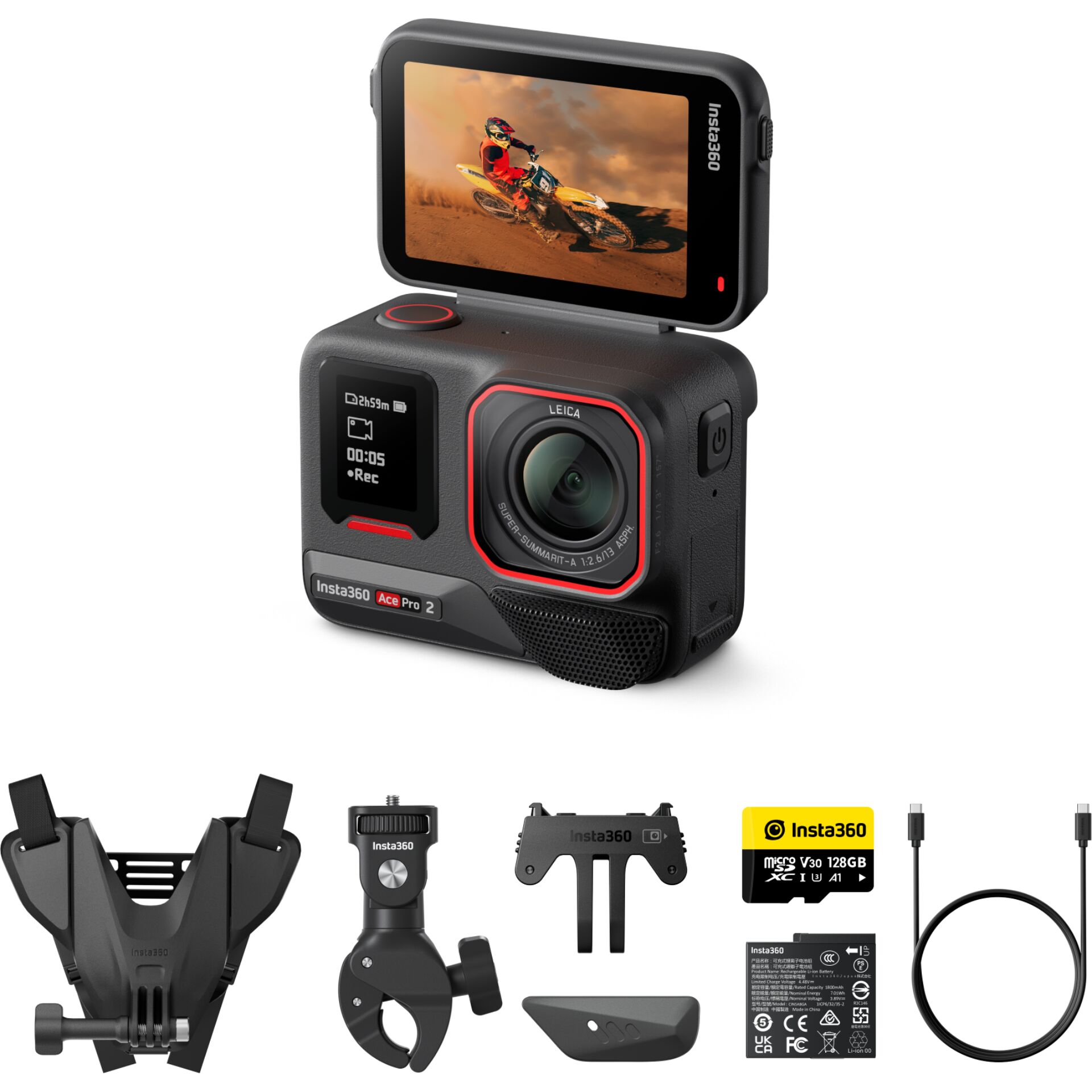Insta360 Ace Pro 2 Actioncam Motorrad Combo Kamera, Elektronik, Videokamera, Digitale Kamera