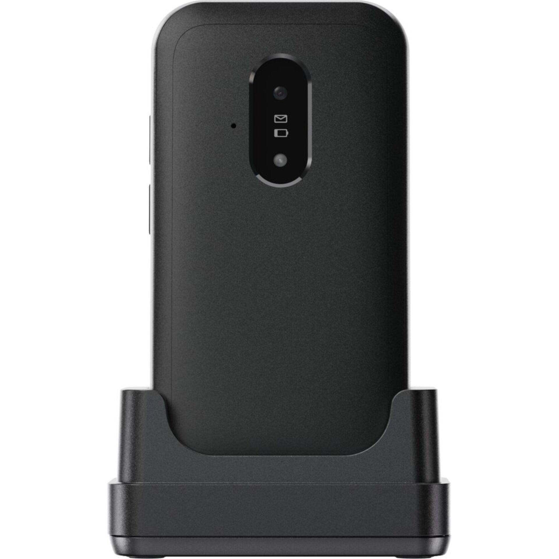 Smartphone, Rückseite, Kamera, Ladehalterung, Schwarz