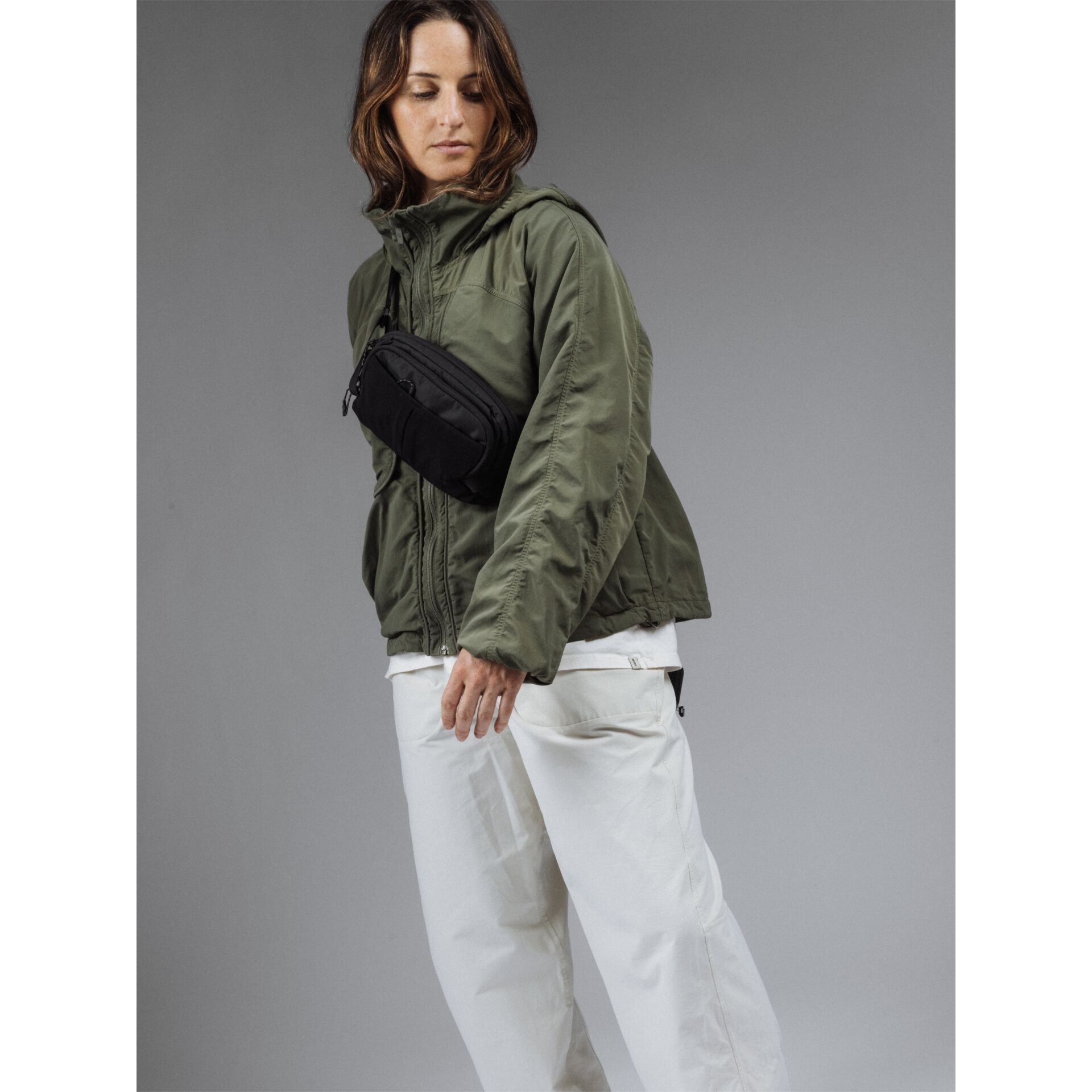 jacke, Kapuze, oliv, Oberbekleidung, Kreuzbody-Tasche