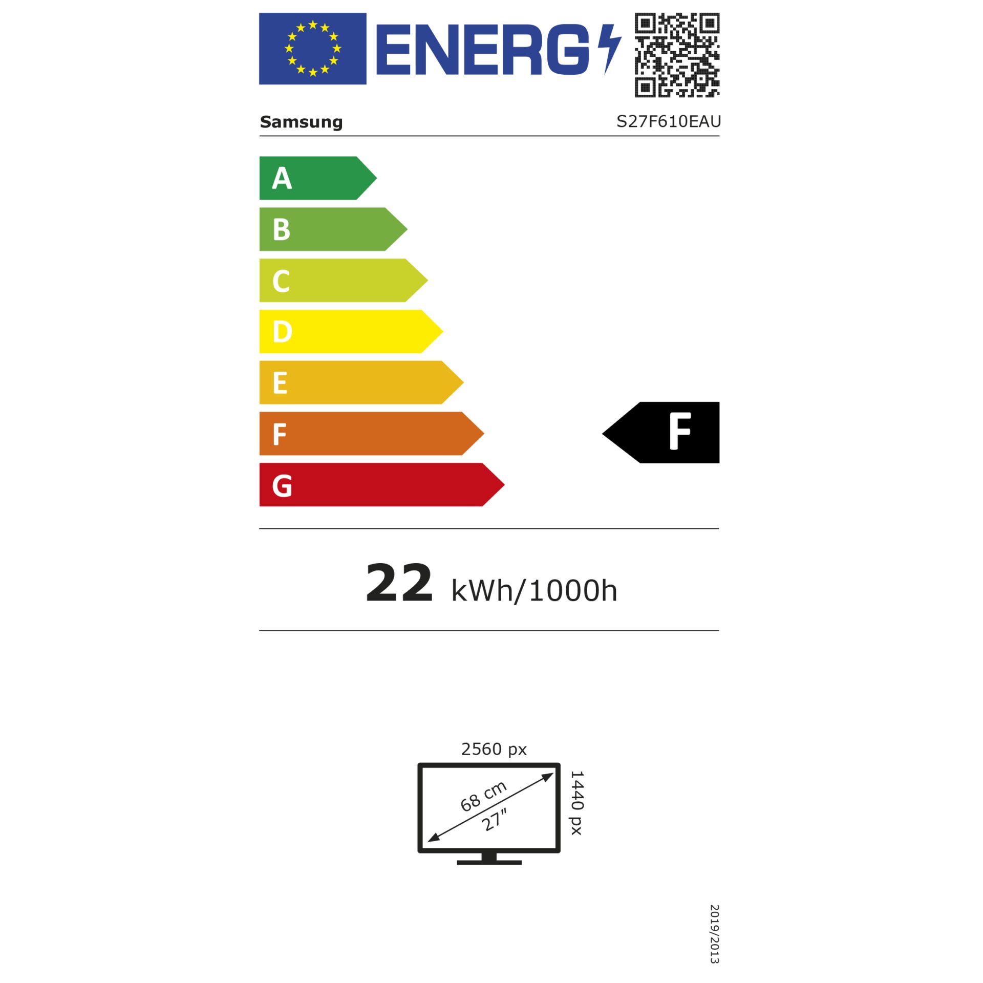 Samsung S27F610EAU – Energieeffizienzklasse F