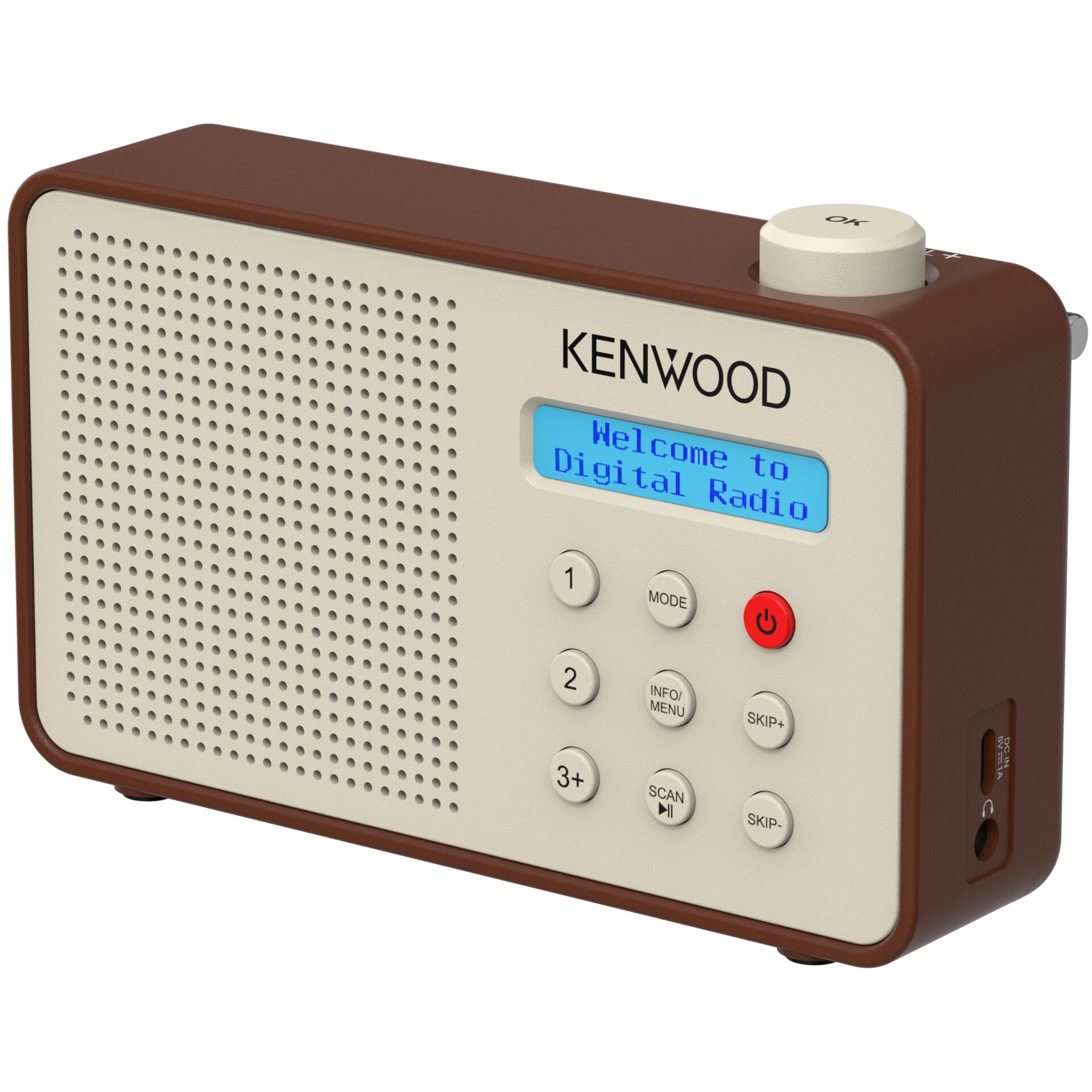 Radio, Tragbares Radio, Digitalanzeige, Holzbraun, Lautsprecher