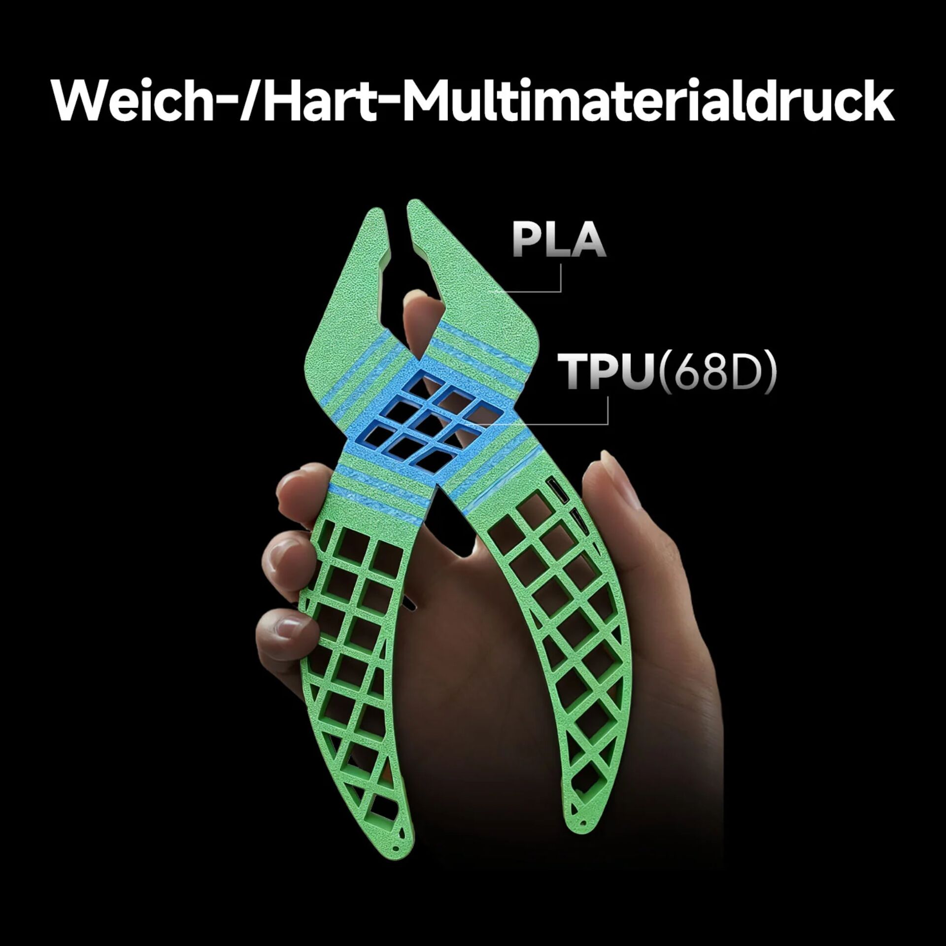3D-printed, Kunststoff, Plastik, Greifer, PLA, TPU(68D)