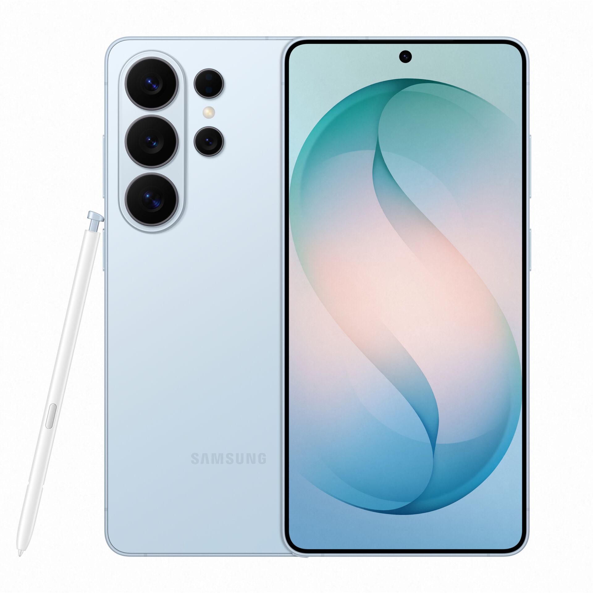 smartphone, quad-camera, Stift, Blau, randloses Display