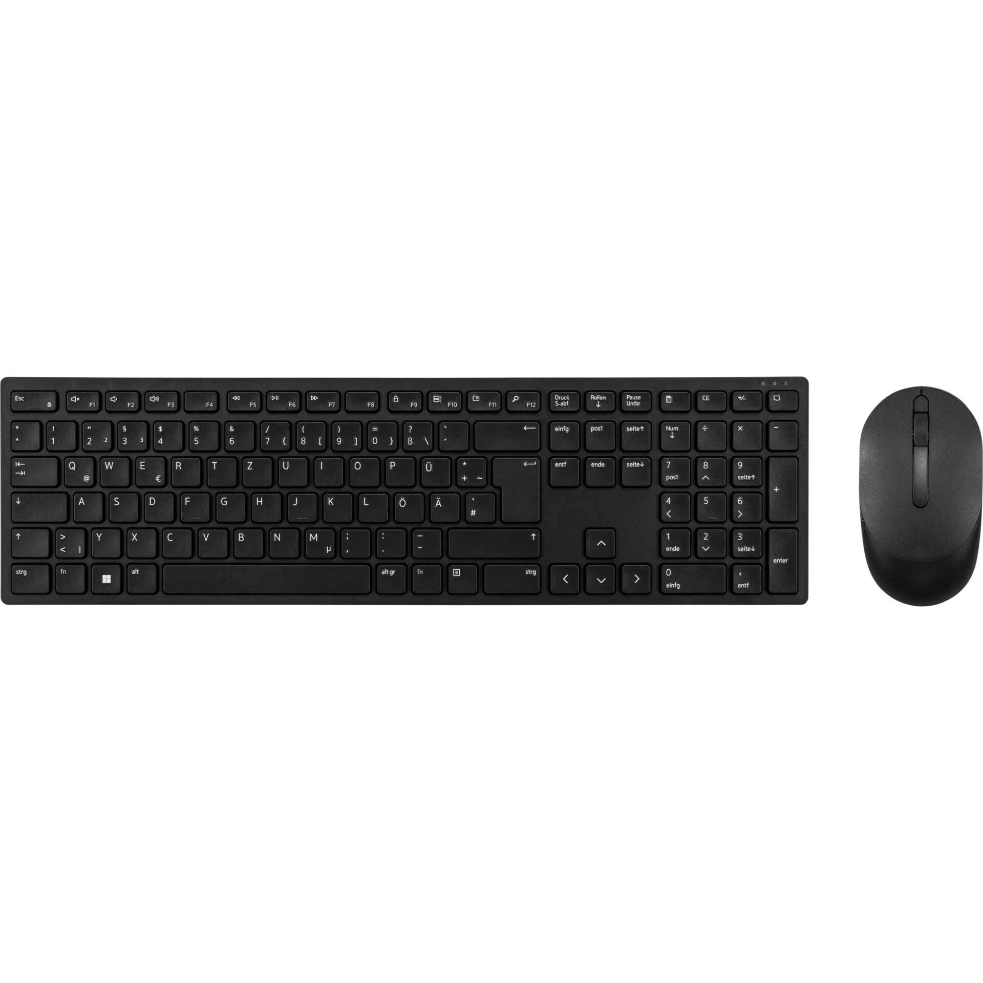 Tastatur, Kabelloses Keyboard, Schwarz, QWERTZ, Maus-Konfiguration