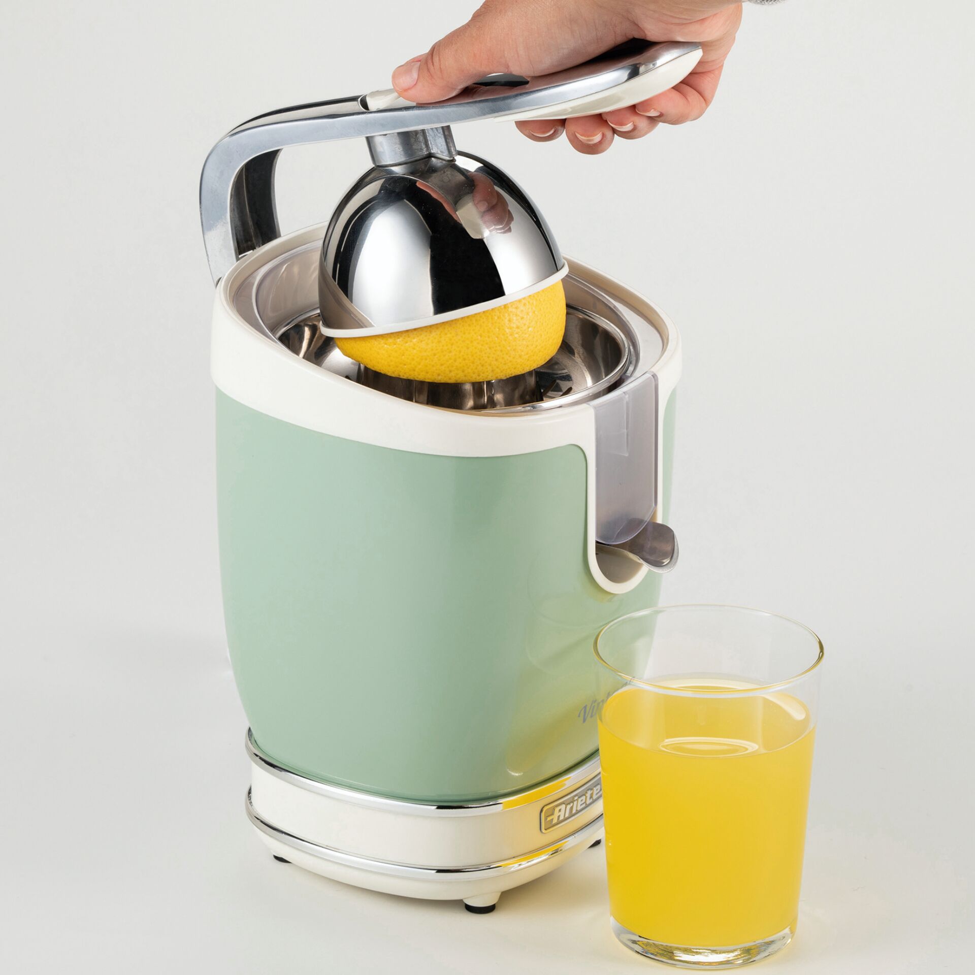Limonadenpresse, Zitruspresse, Küchengerät, Handpresse, Mintgrün