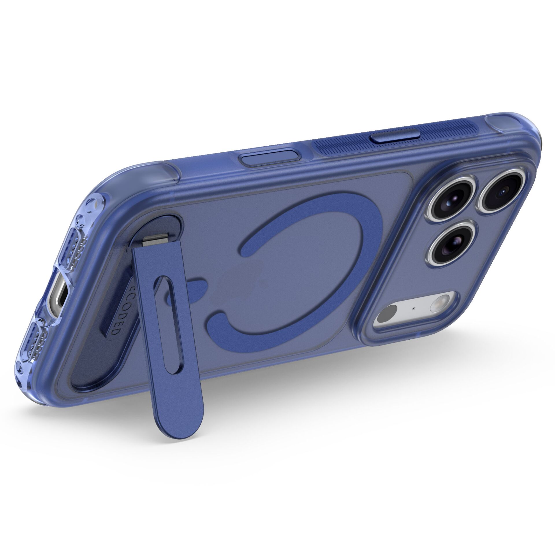 case, Handyhülle, iPhone-Hülle, blau, Standfuß