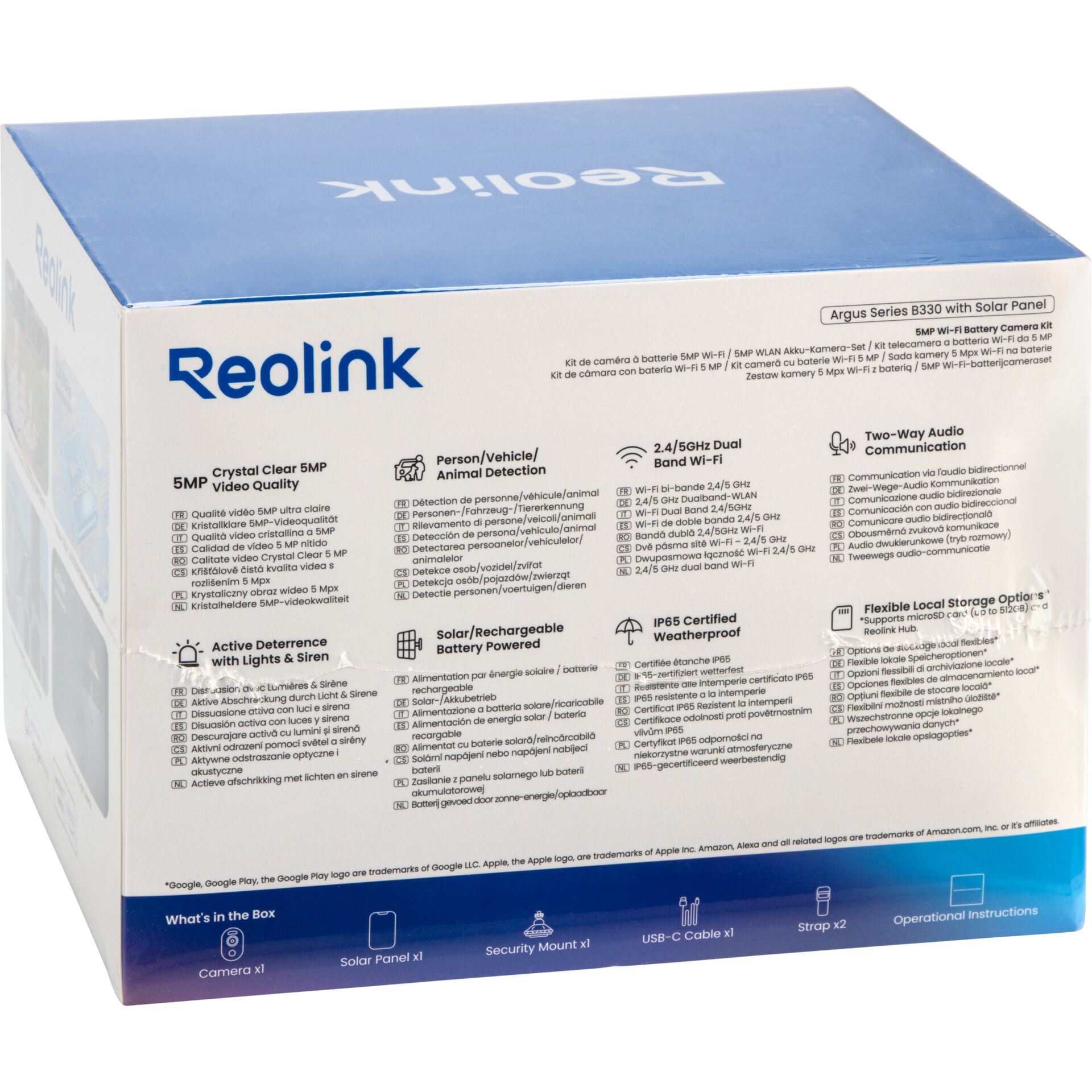 Reolink-Kit, Sicherheitskamera, WLAN-Kamera, Solarmodul, USB-C-Kabel