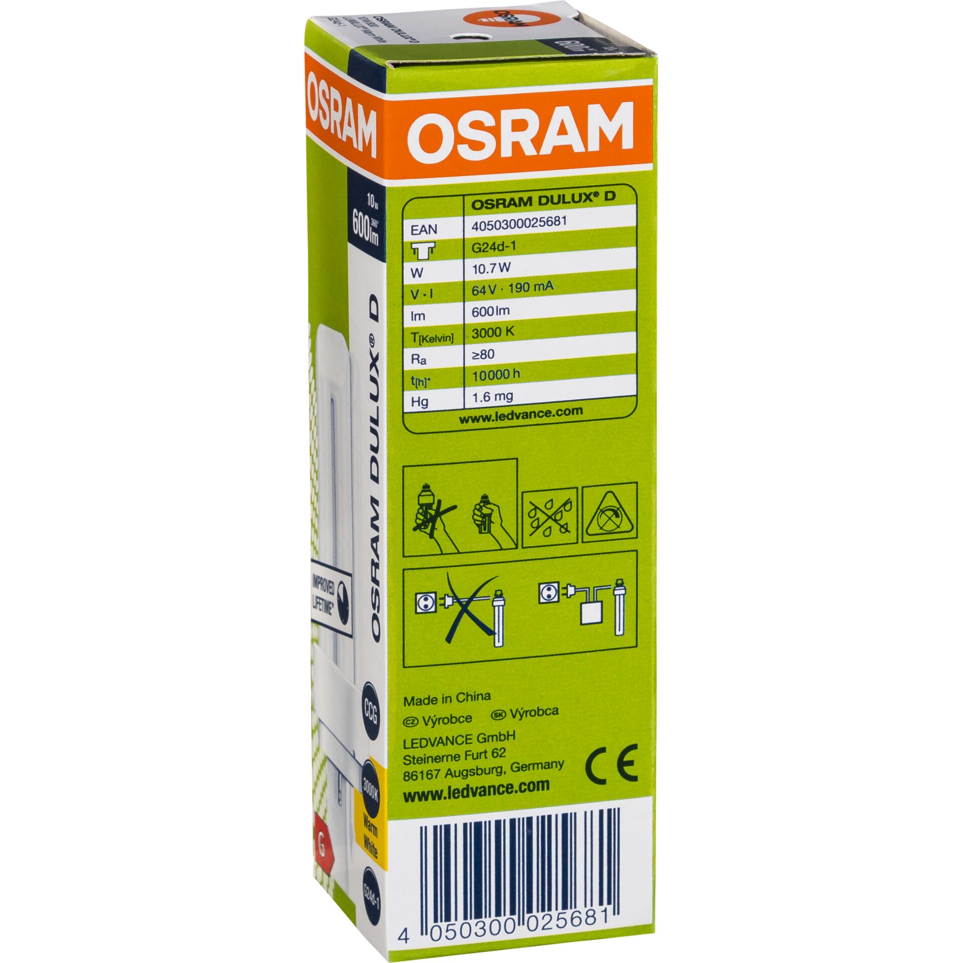 LED, LAMP, DULUX, OSRAM, 600 lm