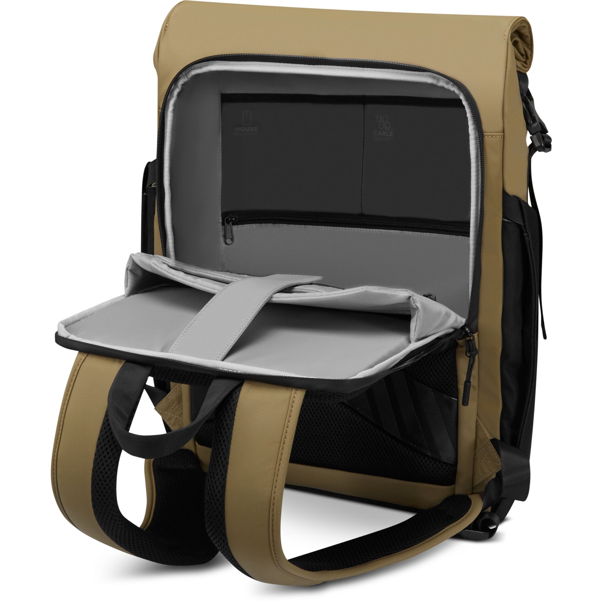 Rucksack, Laptopfach, Vortasche, Mesh-Seitentasche, Gepolsterte Tragegurte