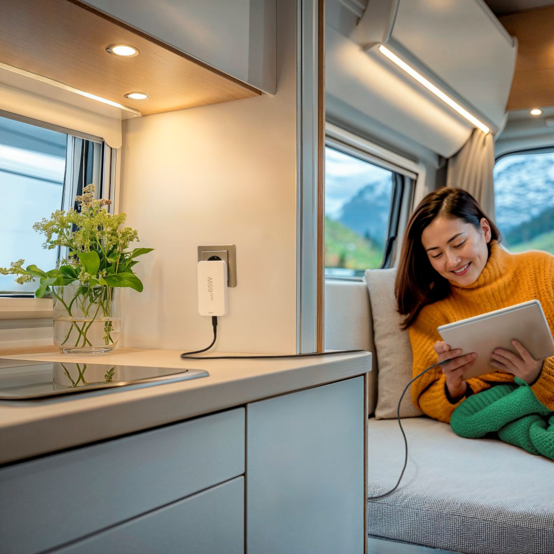 Person, Sitzen, Fenster, Fensterbank