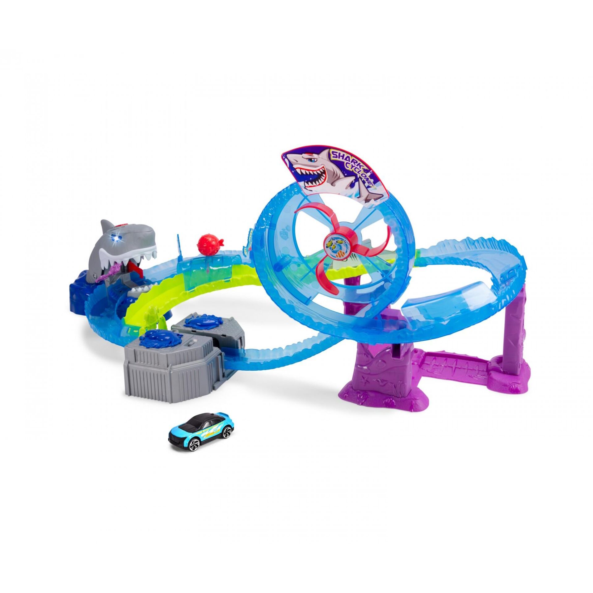 Hot wheels, Tornado track, Shark wheel, Car playset, Dinosaur shark theme