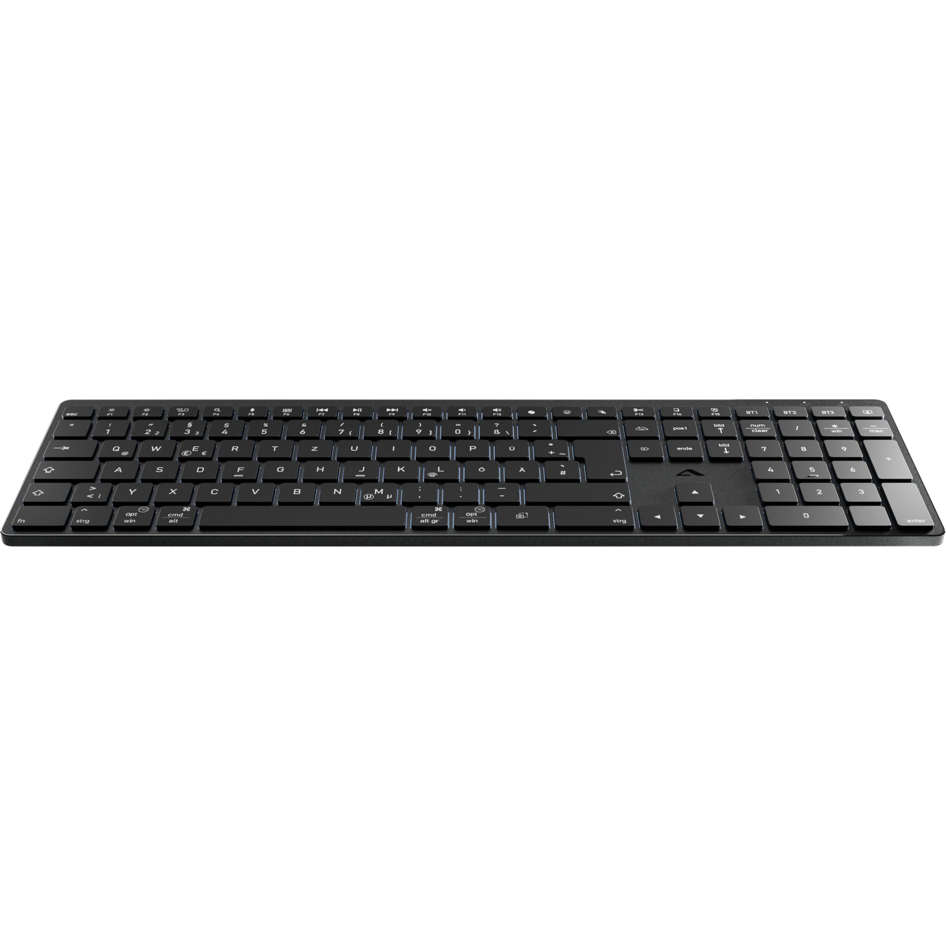 Tastatur, QWERTZ, Schwarz, Kabellose Tastatur, Schlankes Design