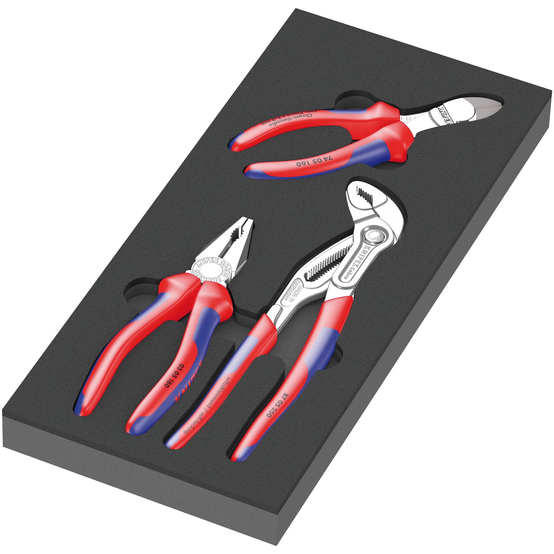 Wera 9780 KNIPEX Zangen Set 1  Schaumstoffeinlage