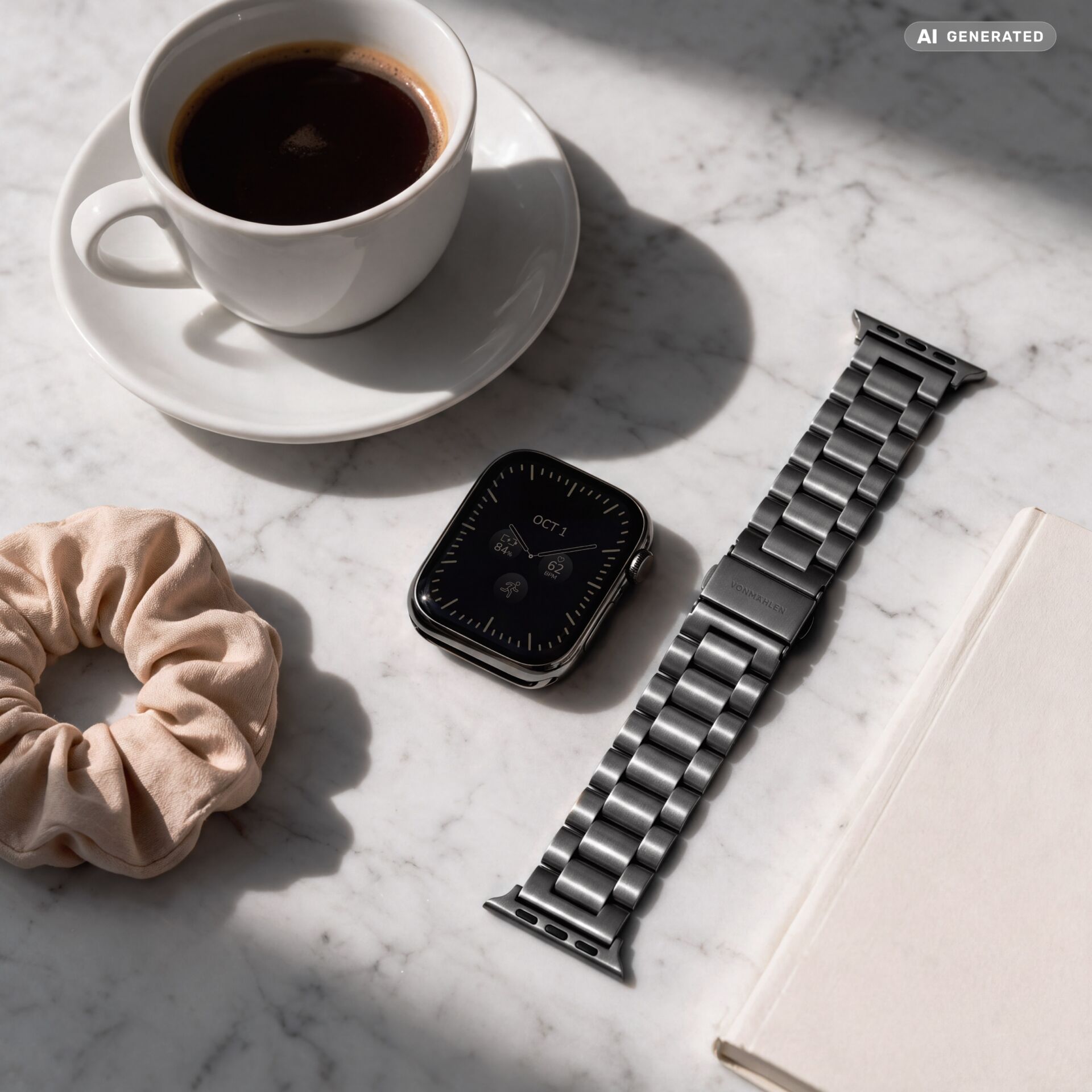 Smartwatch-Armband, Edelstahl, Metallglieder, Silberfarben, Apple-Watch-kompatibel