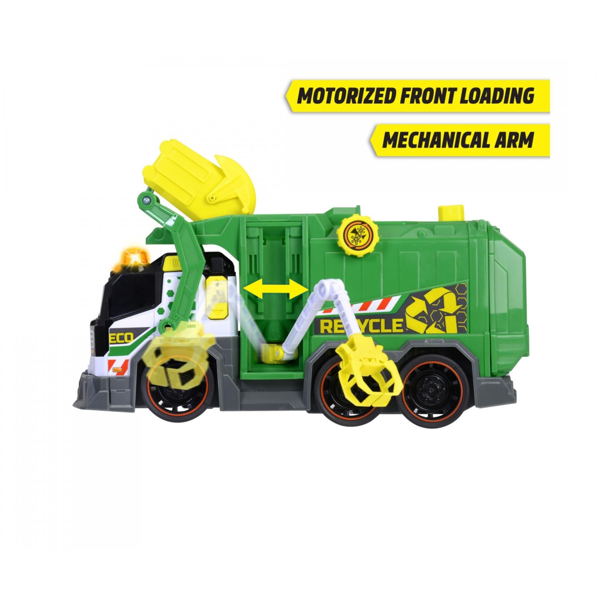 Waste truck, Garbage truck, Green truck, Front loader, Mechanical arm