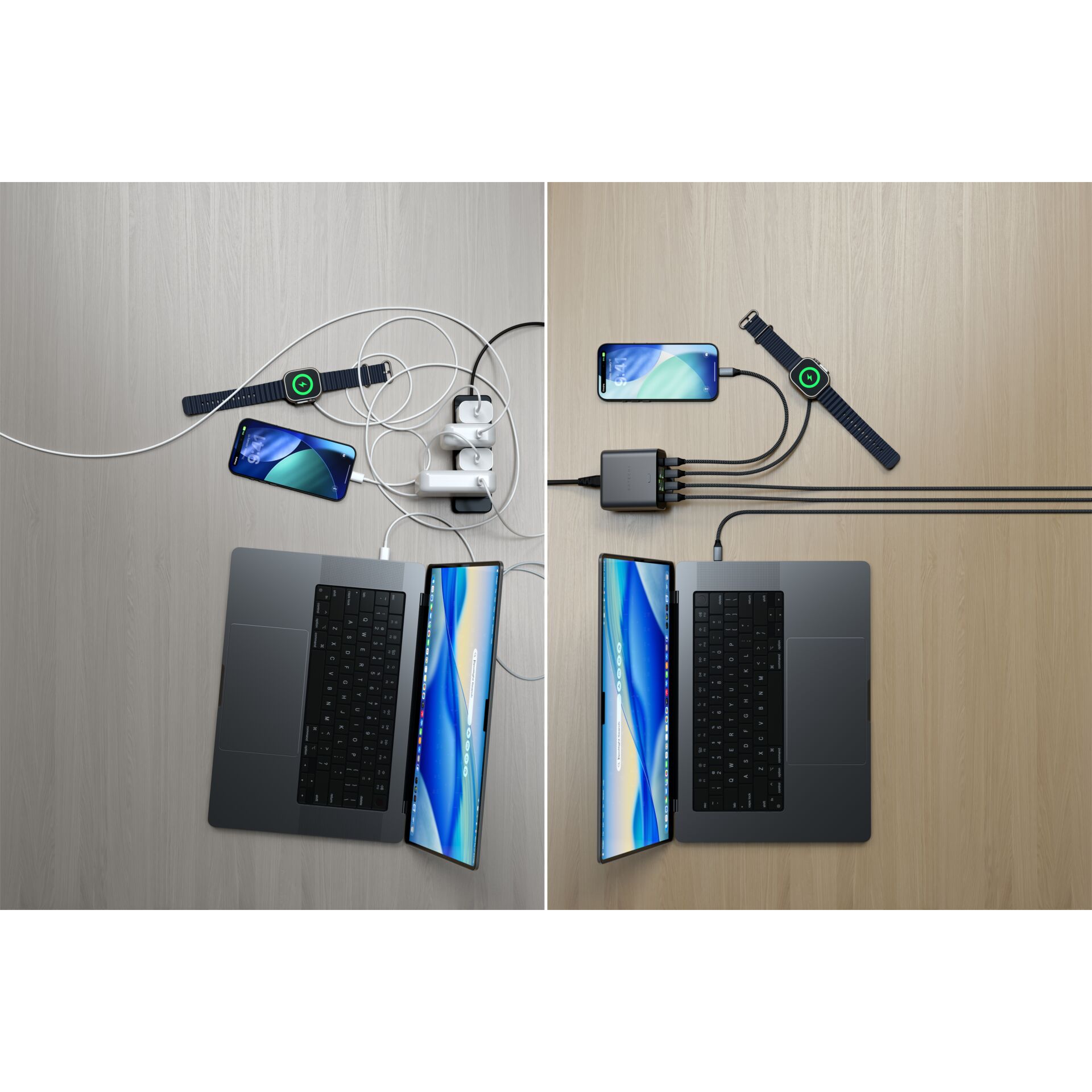laptop, smartphone, aufladen, kabel, kopfhörer