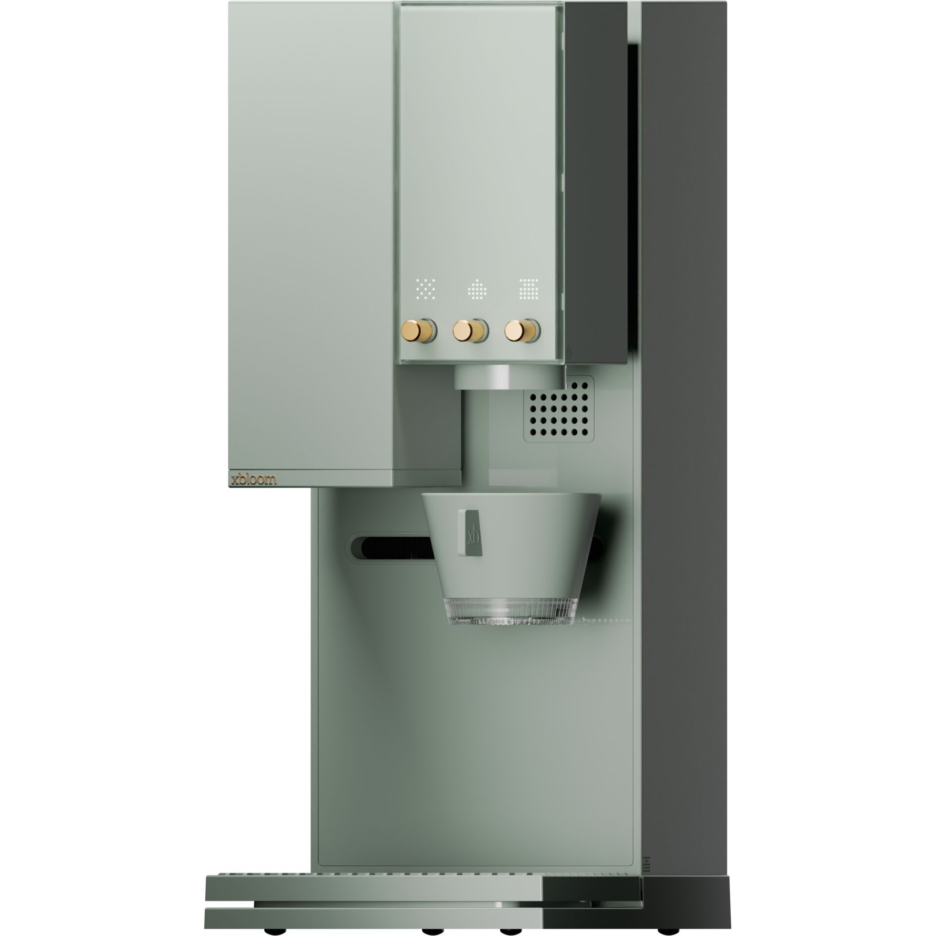 Kaffeemaschine, Kaffeeautomat, Espressomaschine, Aluminium-Gehäuse, Grünliches Grau