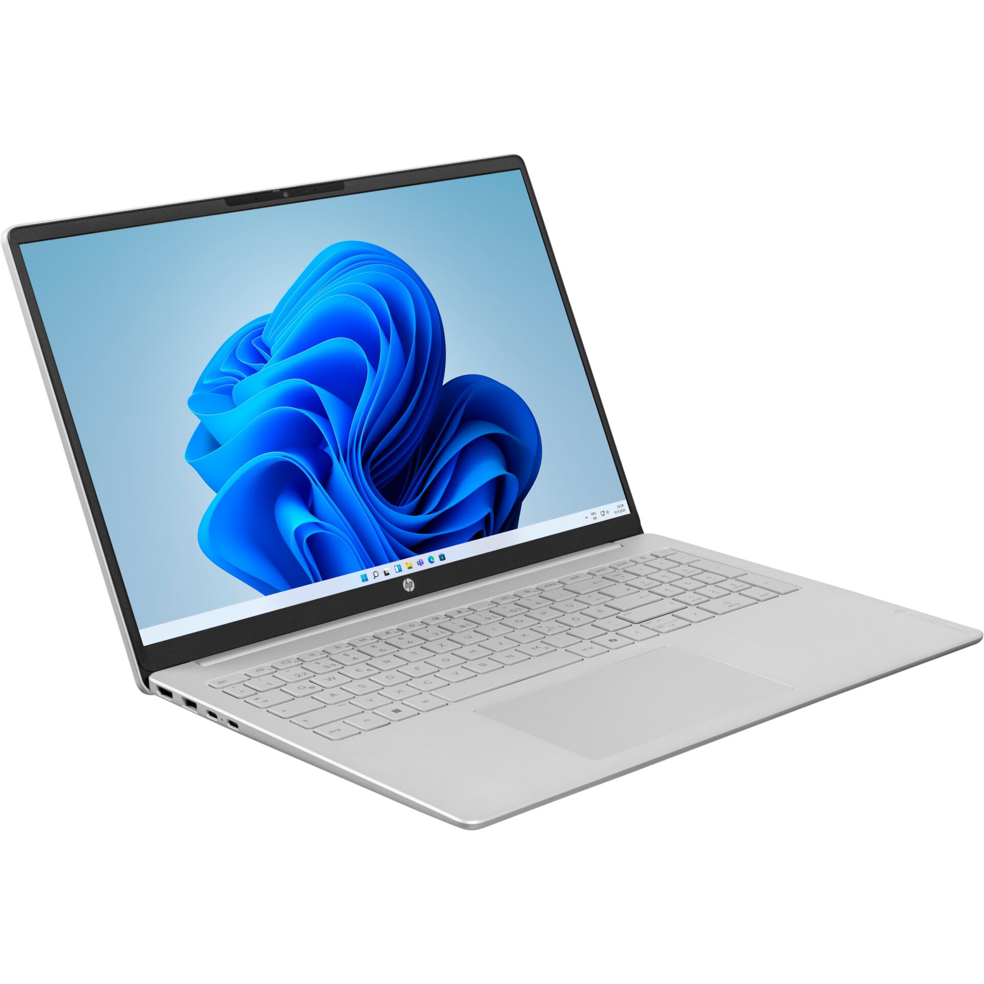 laptop, HP laptop, silber, glatt, Tastaturfeld