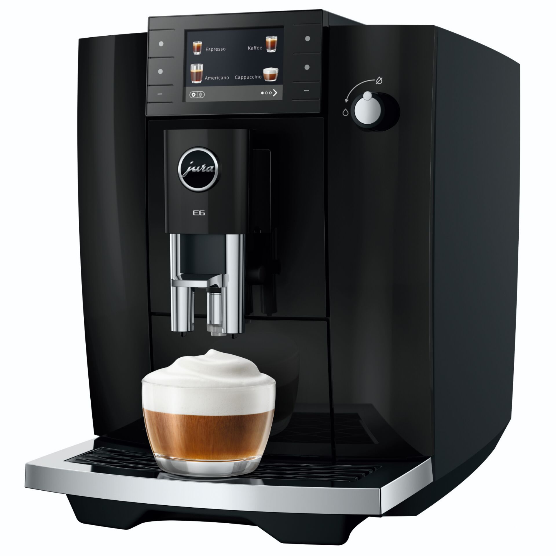 Kaffeemaschine, Espresso, Milchschaum, E6, schwarz