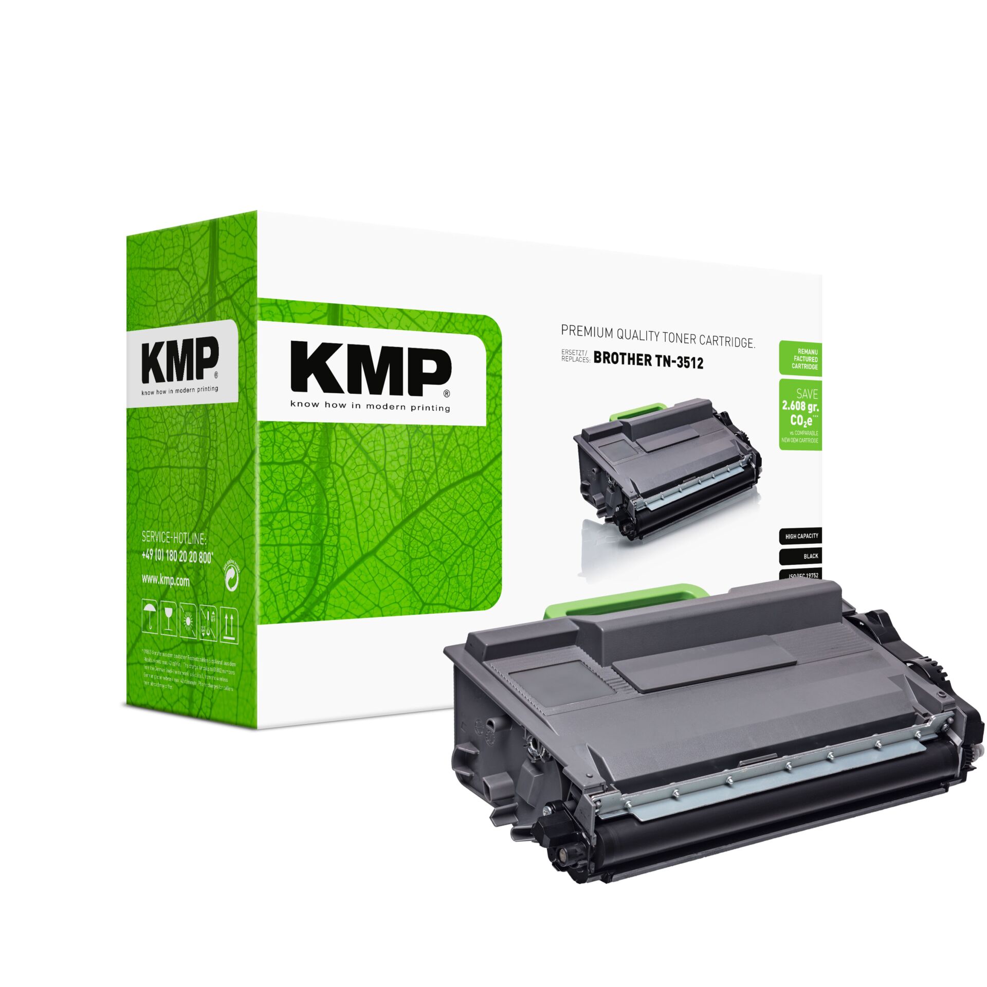 Computerausrüstung, Elektronik, Hardware, Maschine, Adapter, Tonerpatrone, Druckertoner, Brother TN-3512, Schwarztoner, KMP-Verpackung