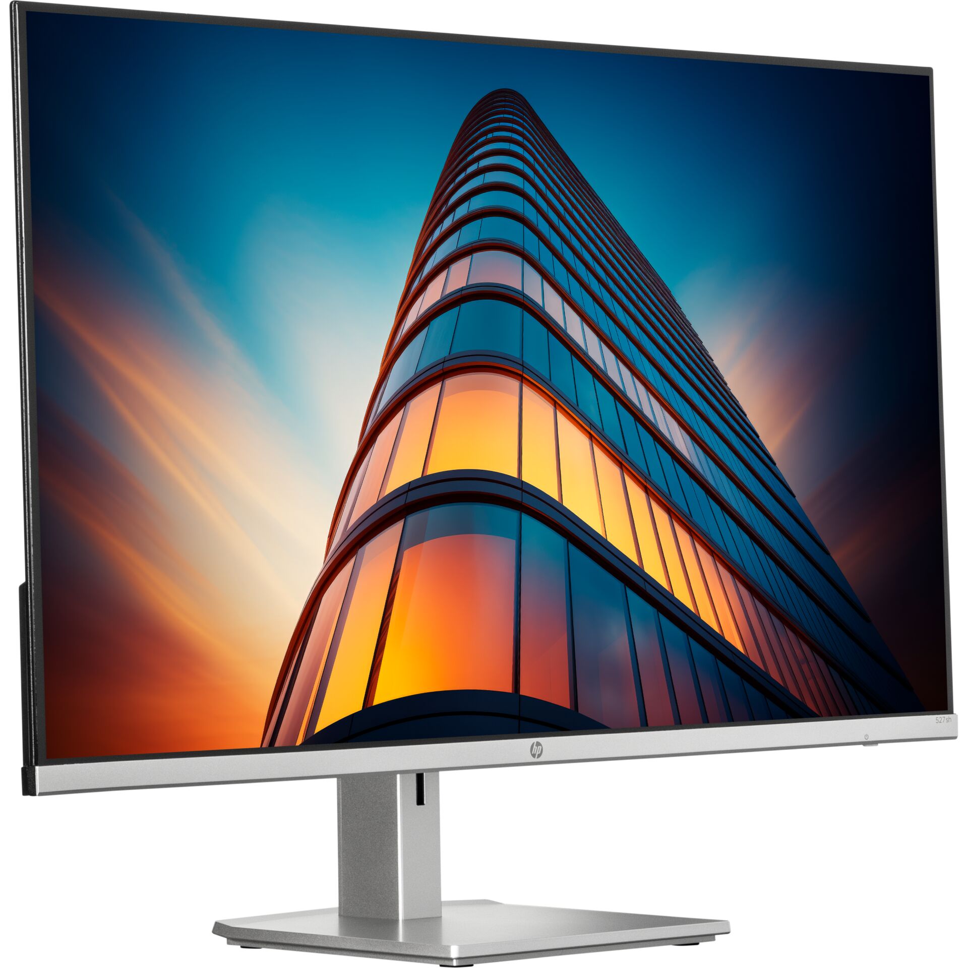 Monitor, Silberner Rahmen, Flachbildschirm, Standfuß, Breitbild