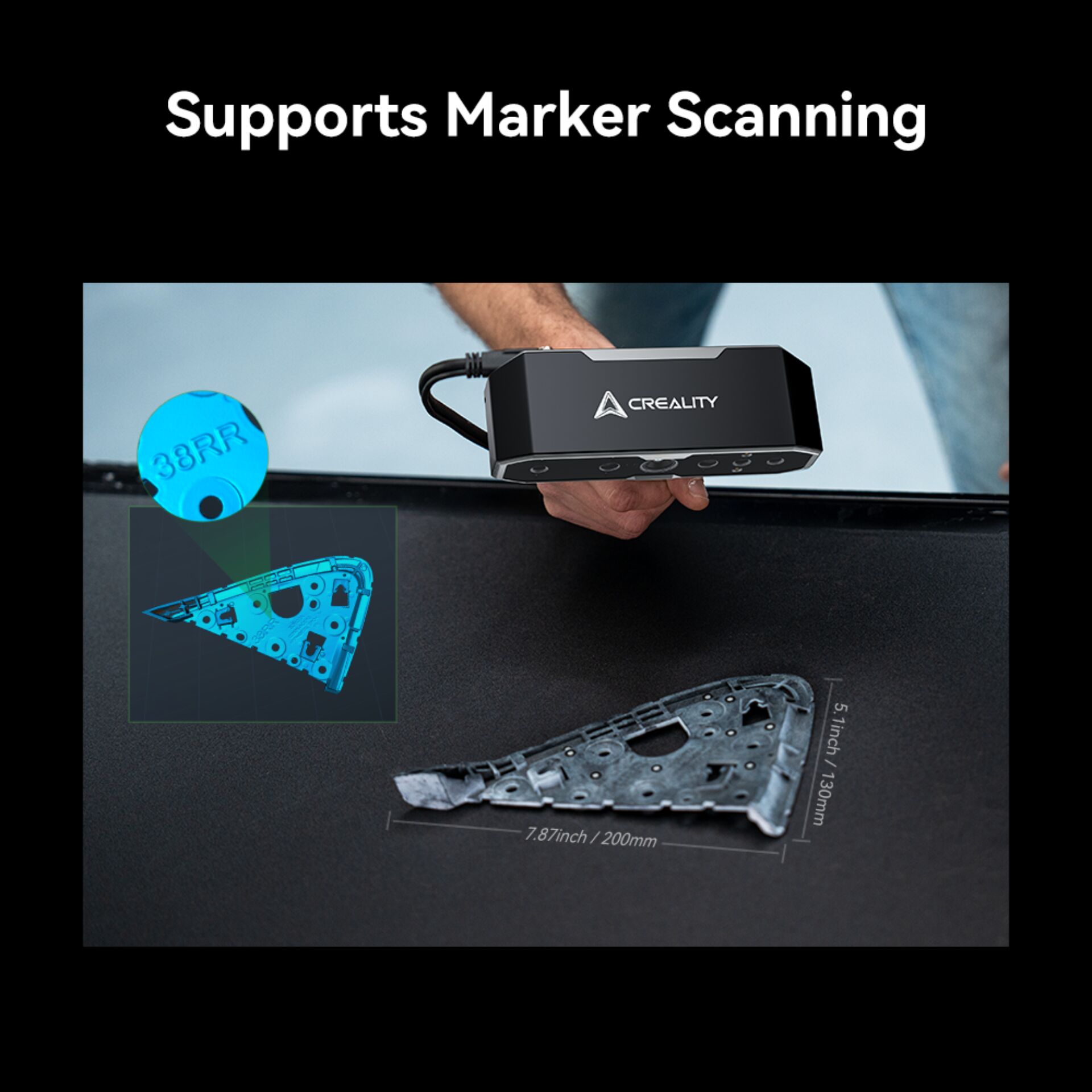 3D-scanner, Marker-Scanning, Car-dash, Attachment-holder, Hardware-accessory