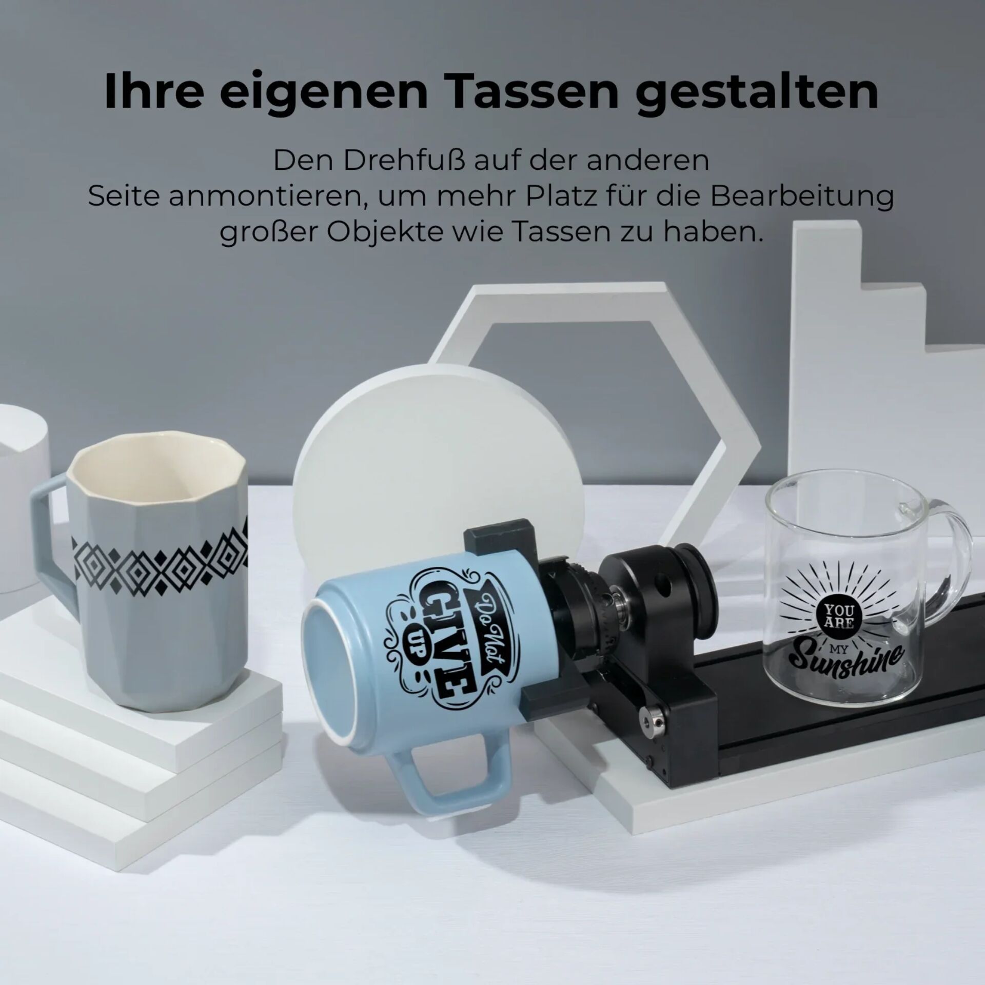 Kaffeetasse, Becher, Kunststoffbecher, Beschrifteter Becher, Kaffeemaschine-Adapter