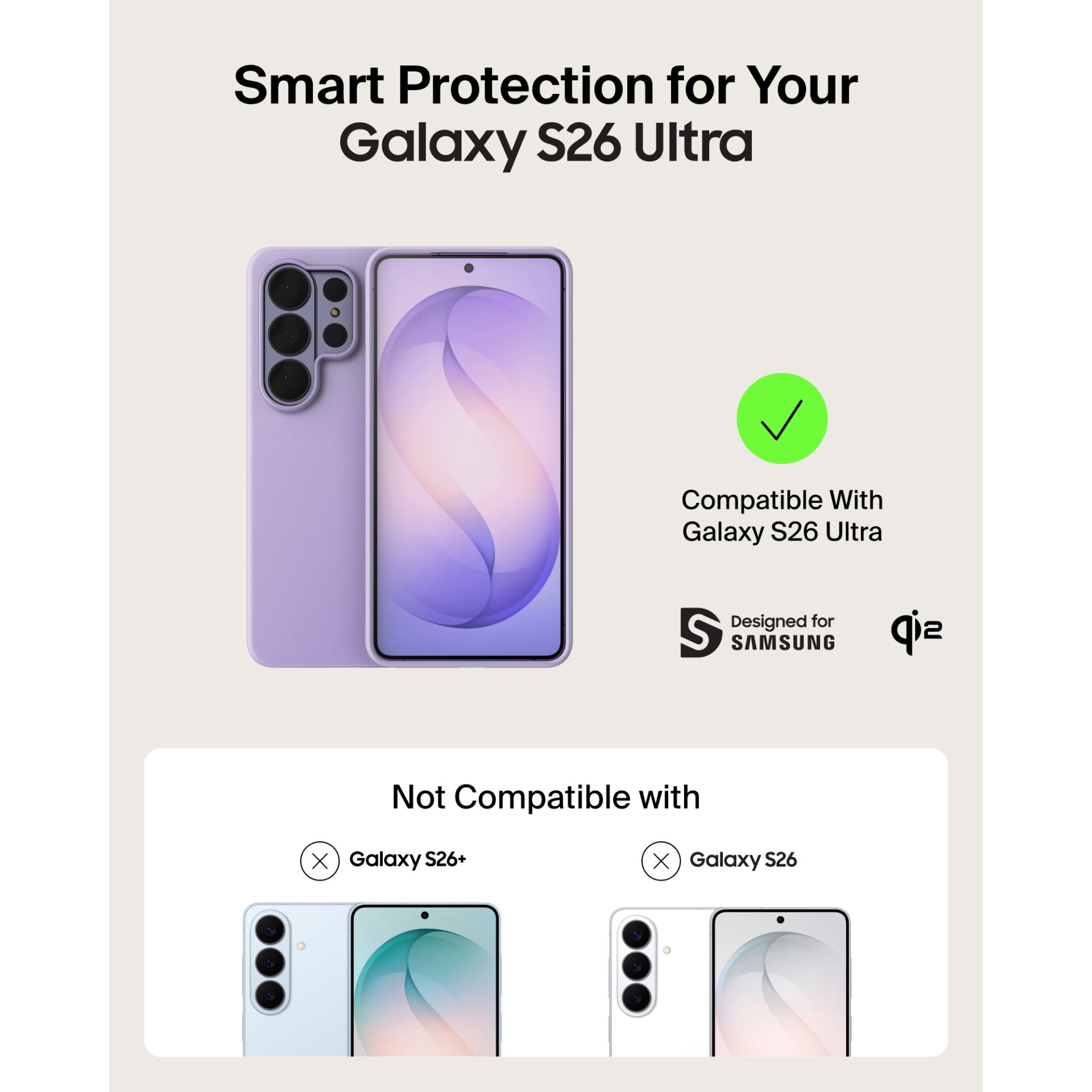 Smartphone, Lila farbe, Kamera Quad, Galaxy S26 Ultra kompatibel, Handyhülle