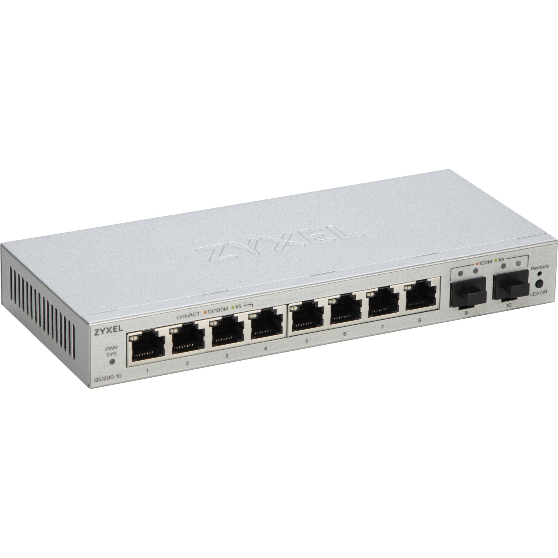 Netzwerk-Switch, 8-Port, RJ45, Verkabelung, Gehäuse