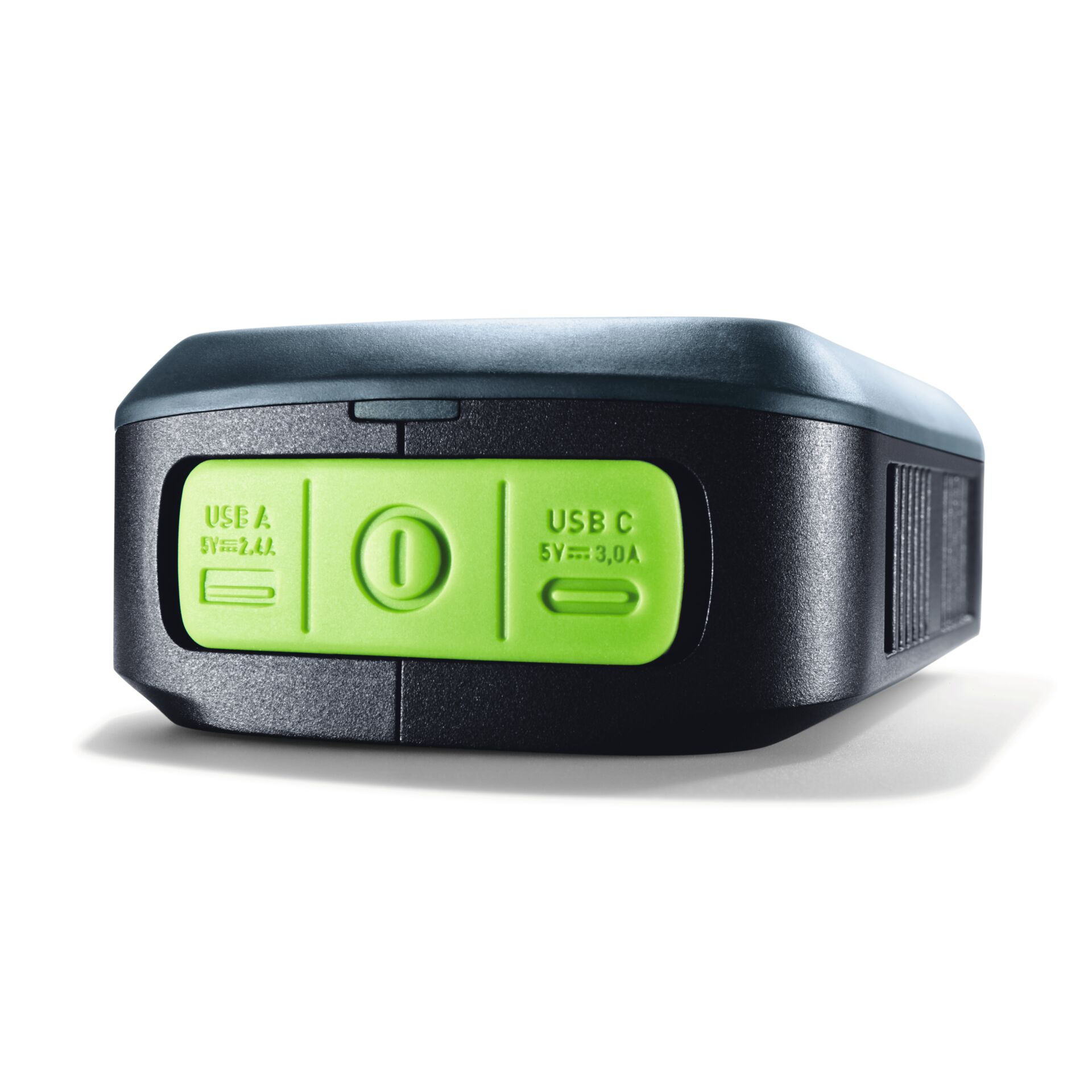 USB-Ladegerät, LED-Anzeige, grüner Anschluss, USB-C, Netzschalter